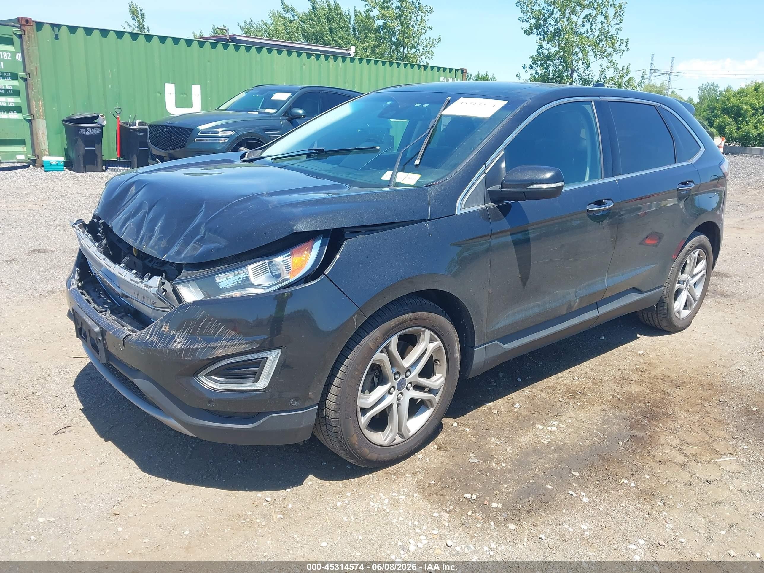 2015 Ford Edge Titanium Черный vin: 2FMPK4K82FBB63478