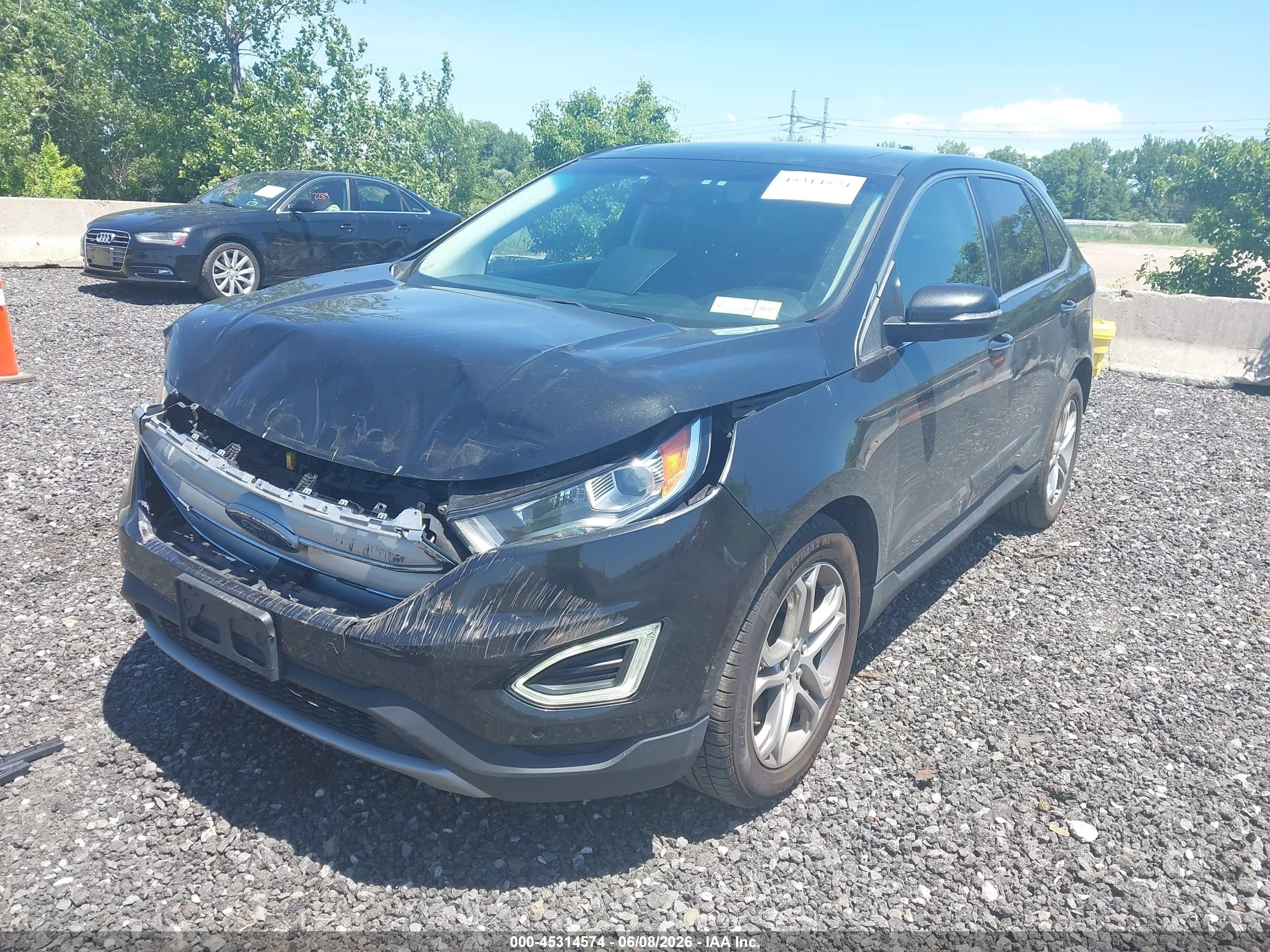 2015 Ford Edge Titanium Черный vin: 2FMPK4K82FBB63478