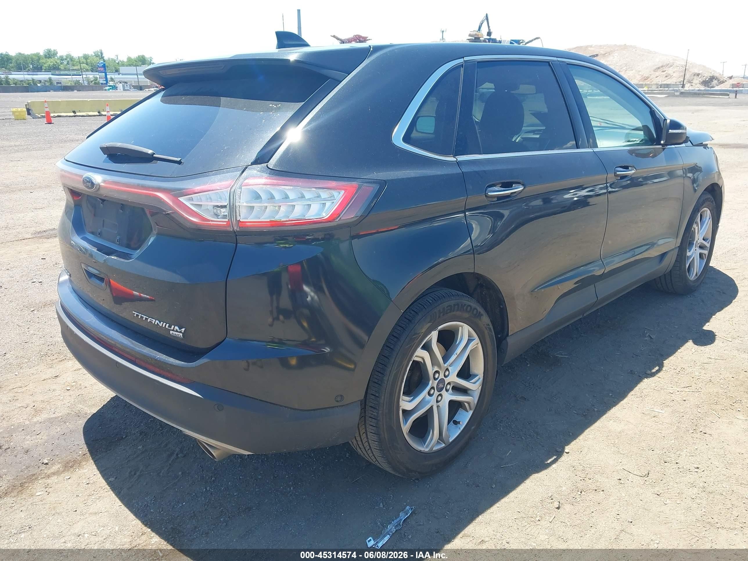 2015 Ford Edge Titanium Черный vin: 2FMPK4K82FBB63478