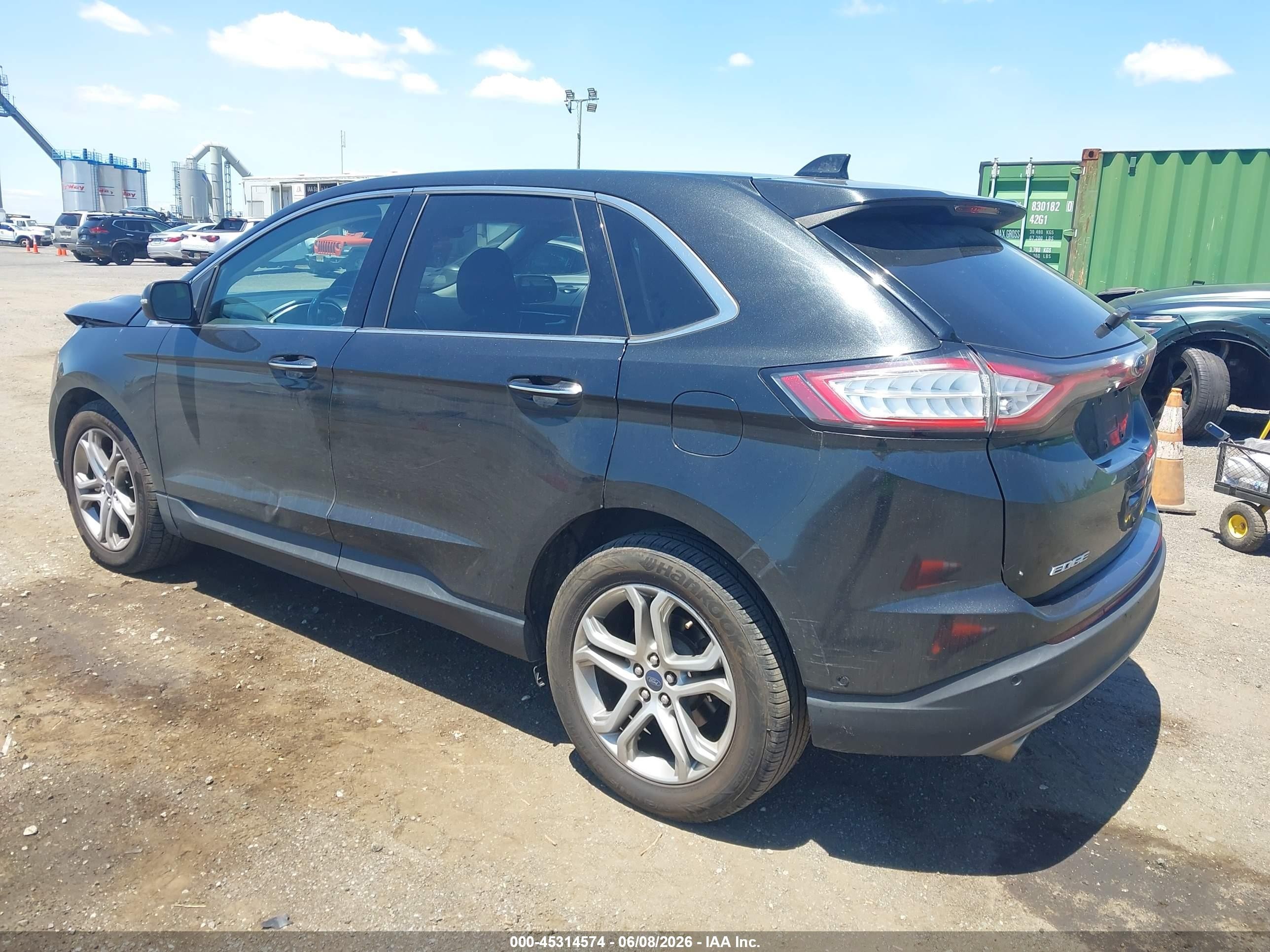 2015 Ford Edge Titanium Черный vin: 2FMPK4K82FBB63478