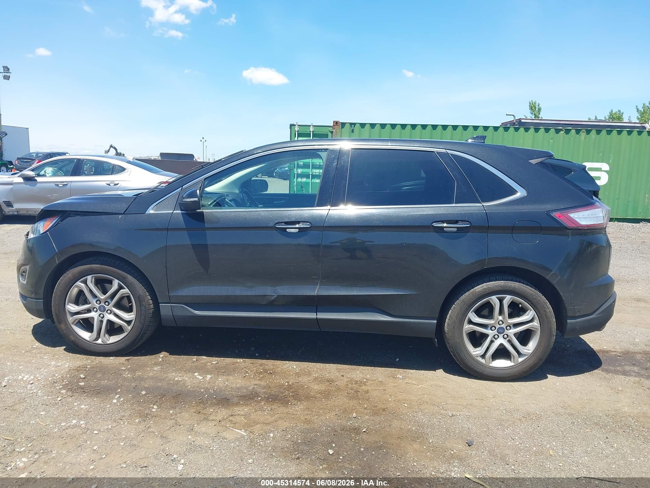 2015 Ford Edge Titanium Черный vin: 2FMPK4K82FBB63478