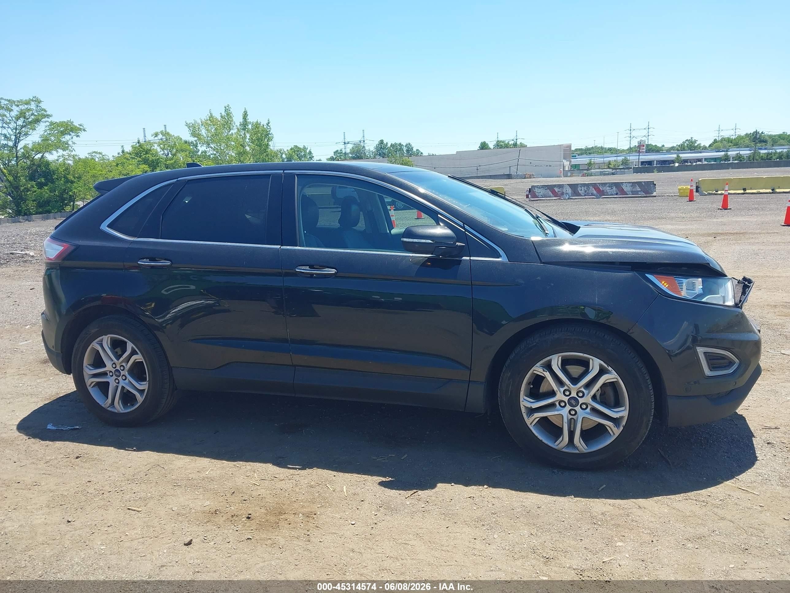 2015 Ford Edge Titanium Черный vin: 2FMPK4K82FBB63478