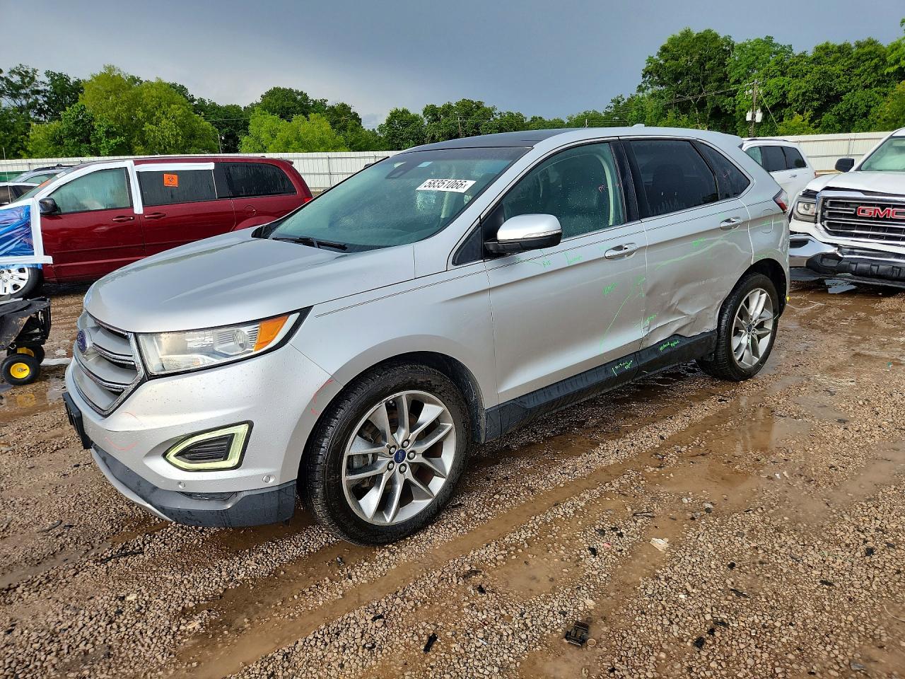2015 Ford Edge Titanium Silver vin: 2FMPK4K82FBB65442