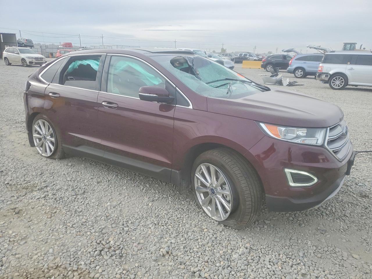 2017 Ford Edge Titanium Burgundy vin: 2FMPK4K83HBB37247