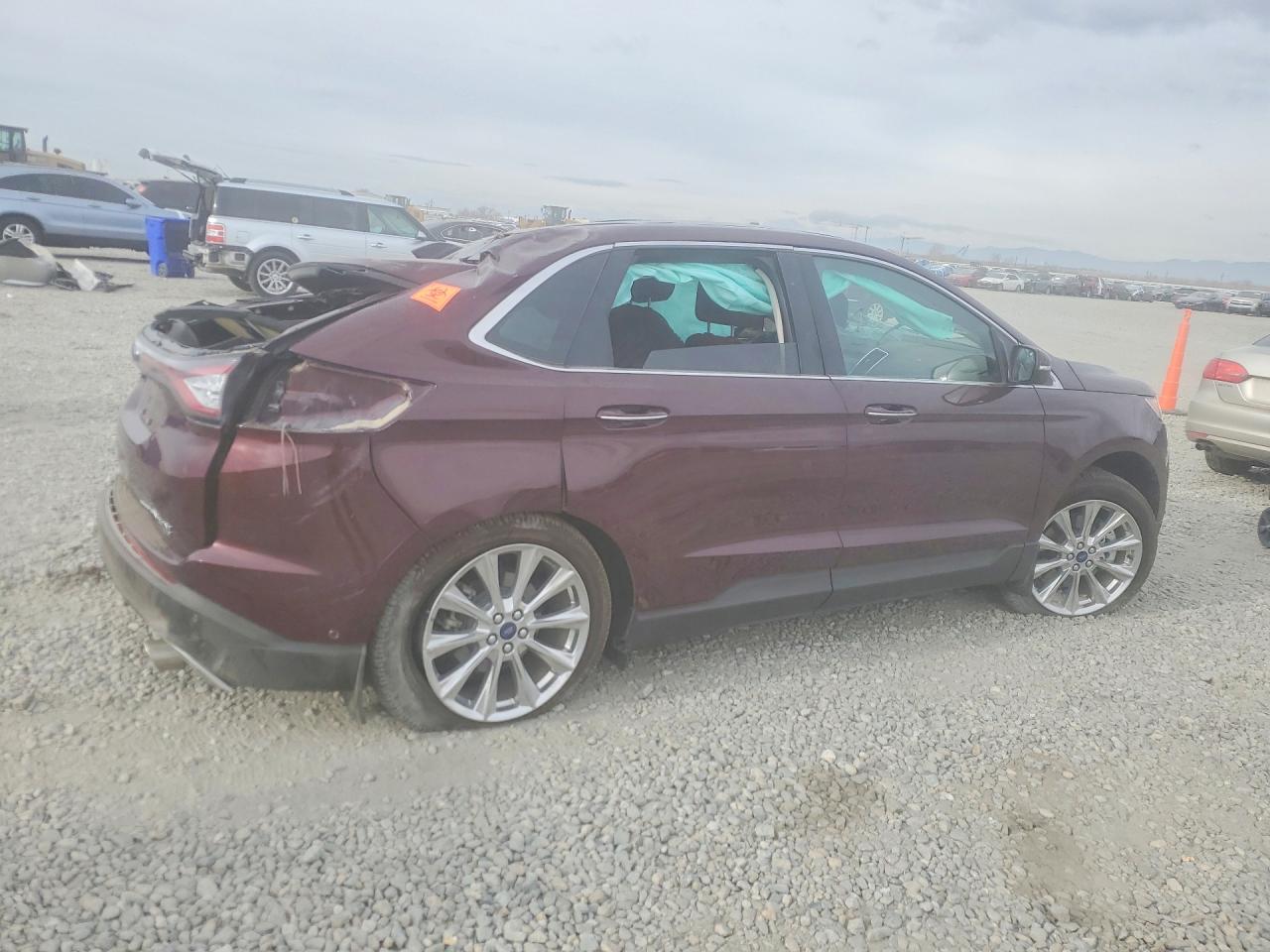 2017 Ford Edge Titanium Burgundy vin: 2FMPK4K83HBB37247