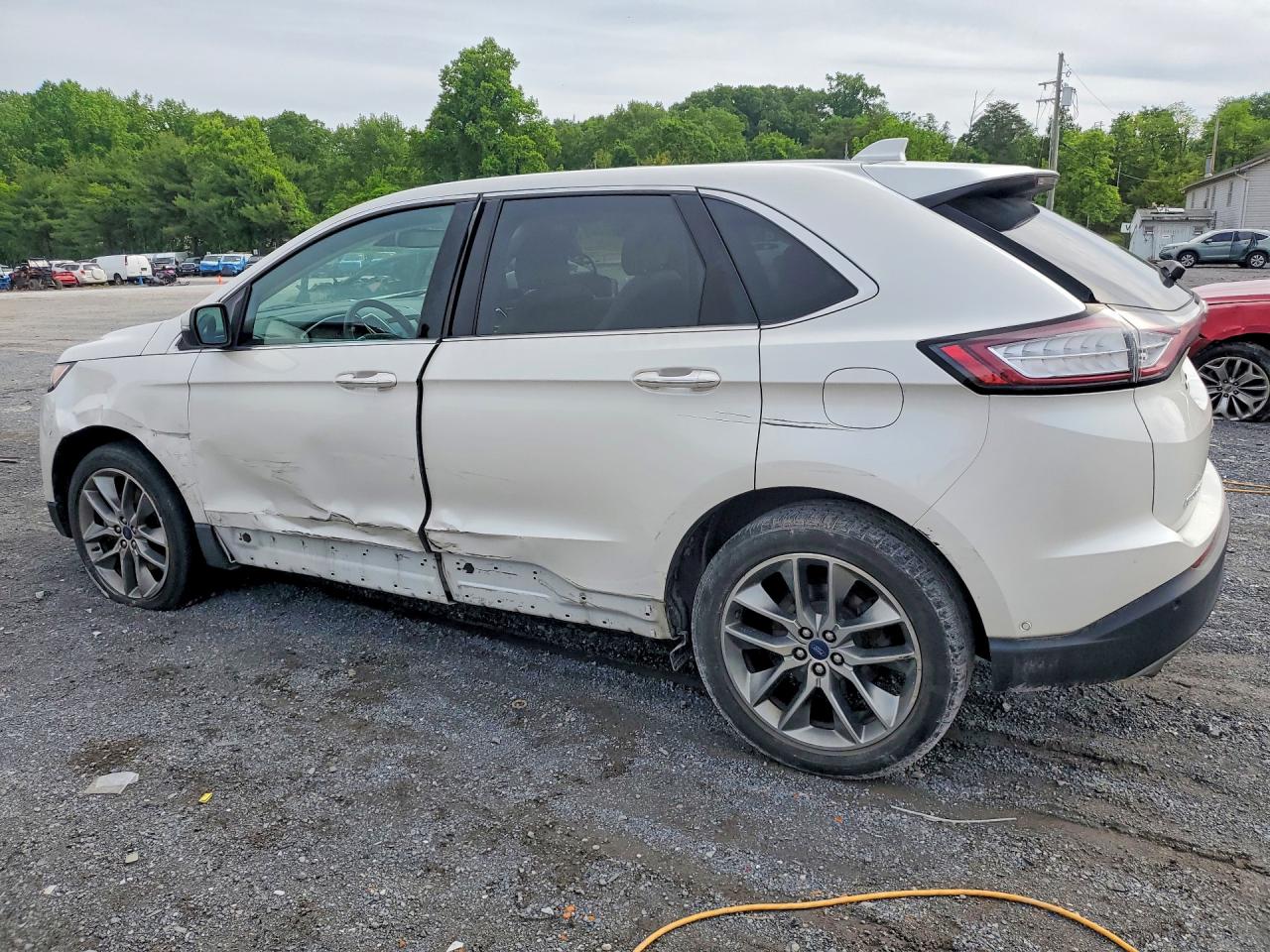 2015 Ford Edge Titanium White vin: 2FMPK4K84FBB63711