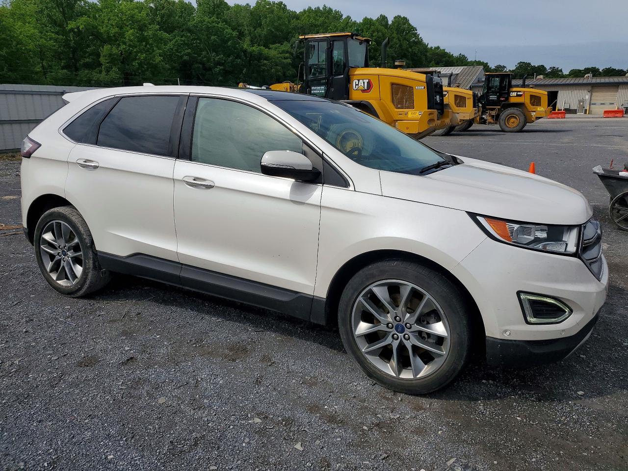 2015 Ford Edge Titanium White vin: 2FMPK4K84FBB63711
