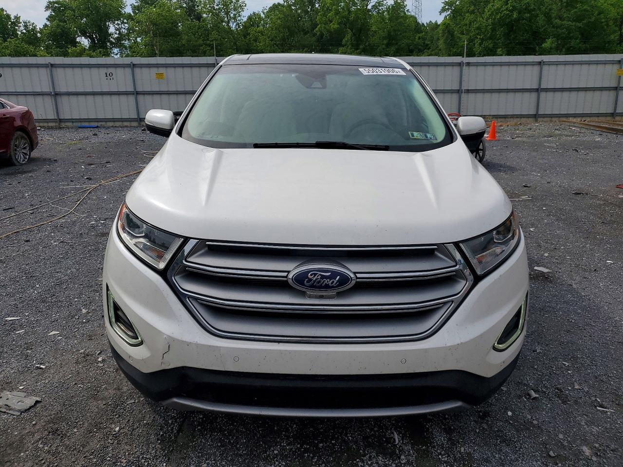 2015 Ford Edge Titanium White vin: 2FMPK4K84FBB63711