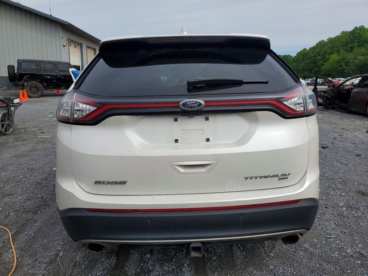 2015 Ford Edge Titanium White vin: 2FMPK4K84FBB63711