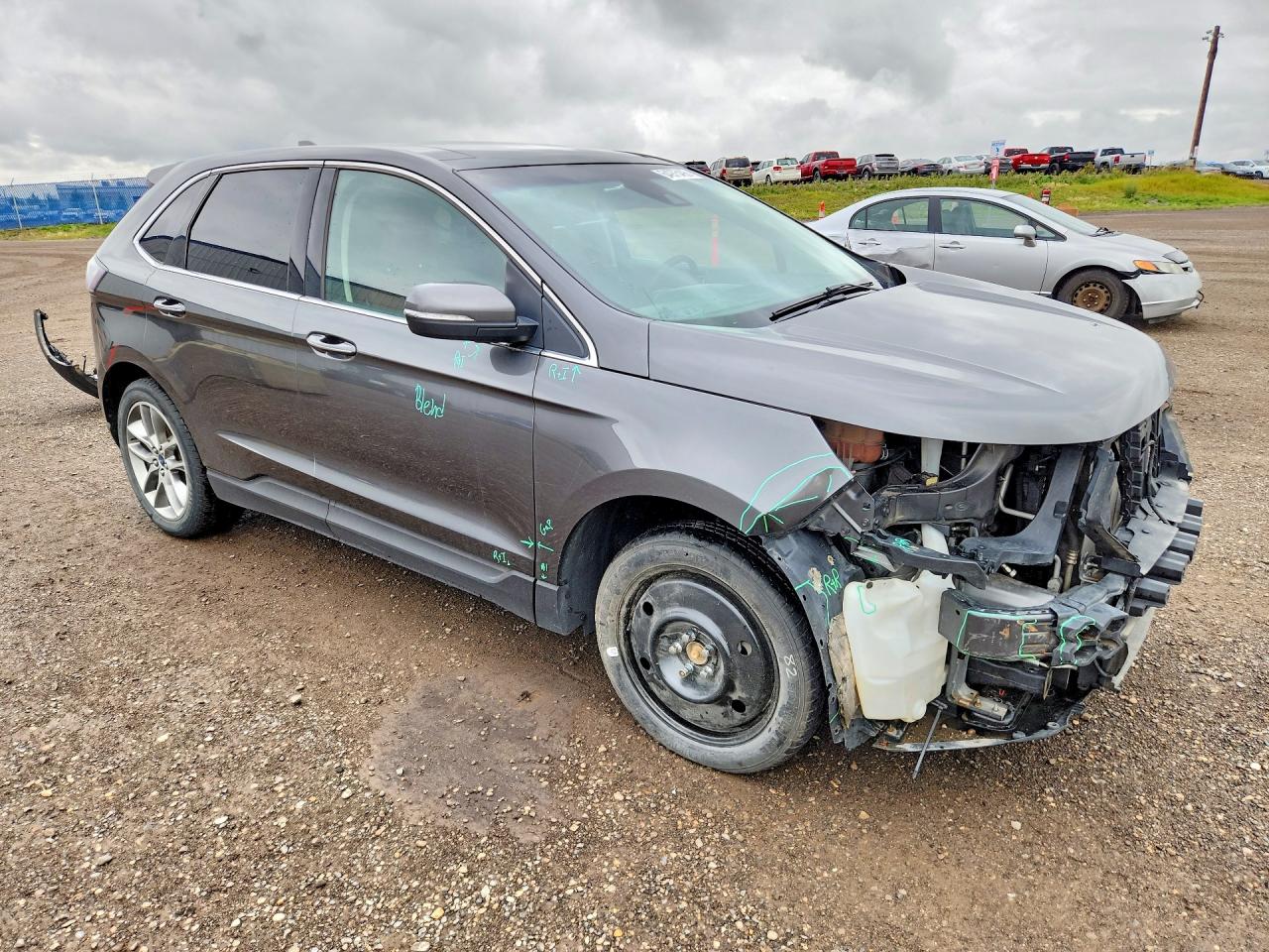 2015 Ford Edge Titanium Gray vin: 2FMPK4K85FBB23993