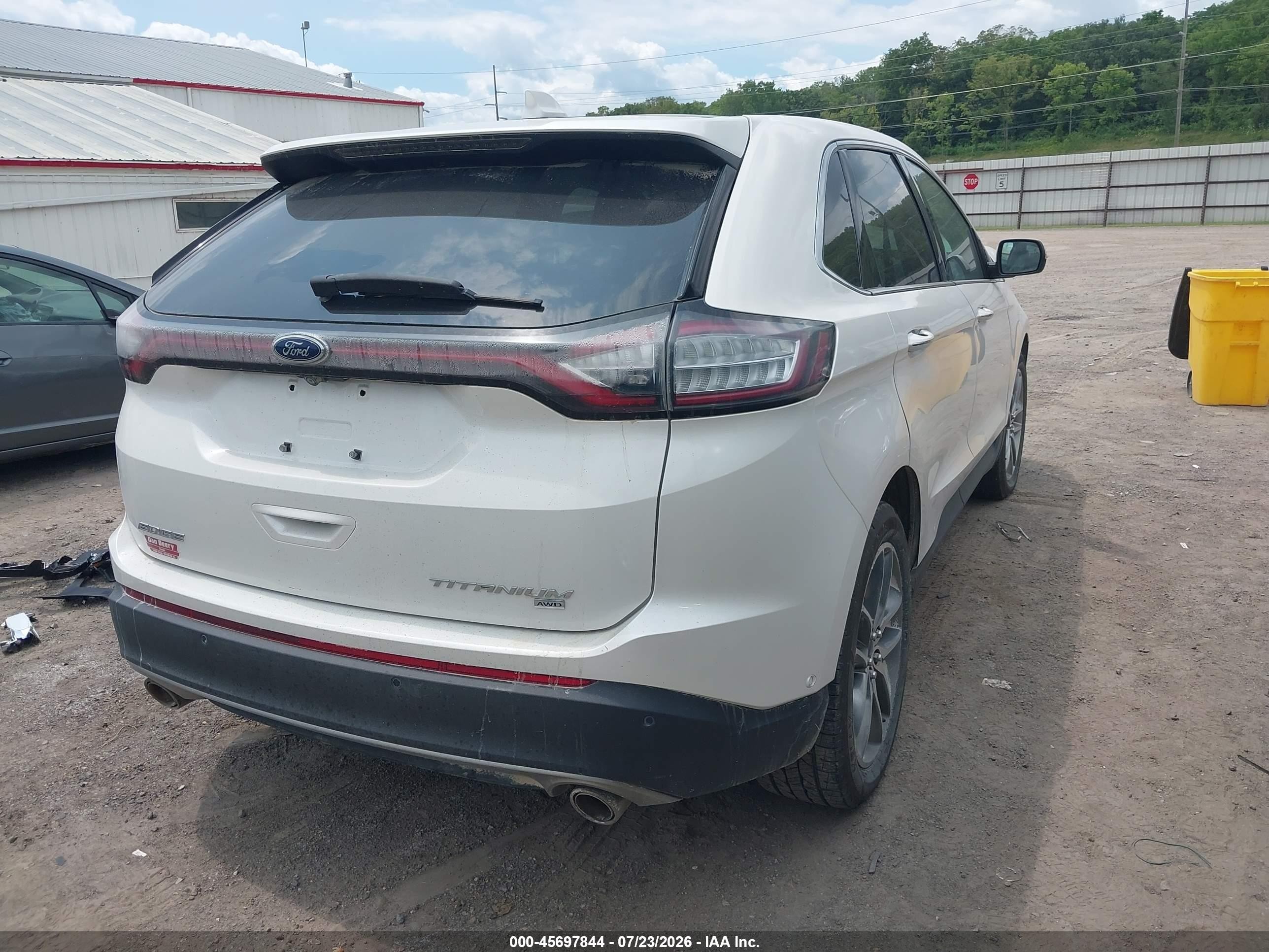 2015 Ford Edge Titanium White vin: 2FMPK4K85FBB40762