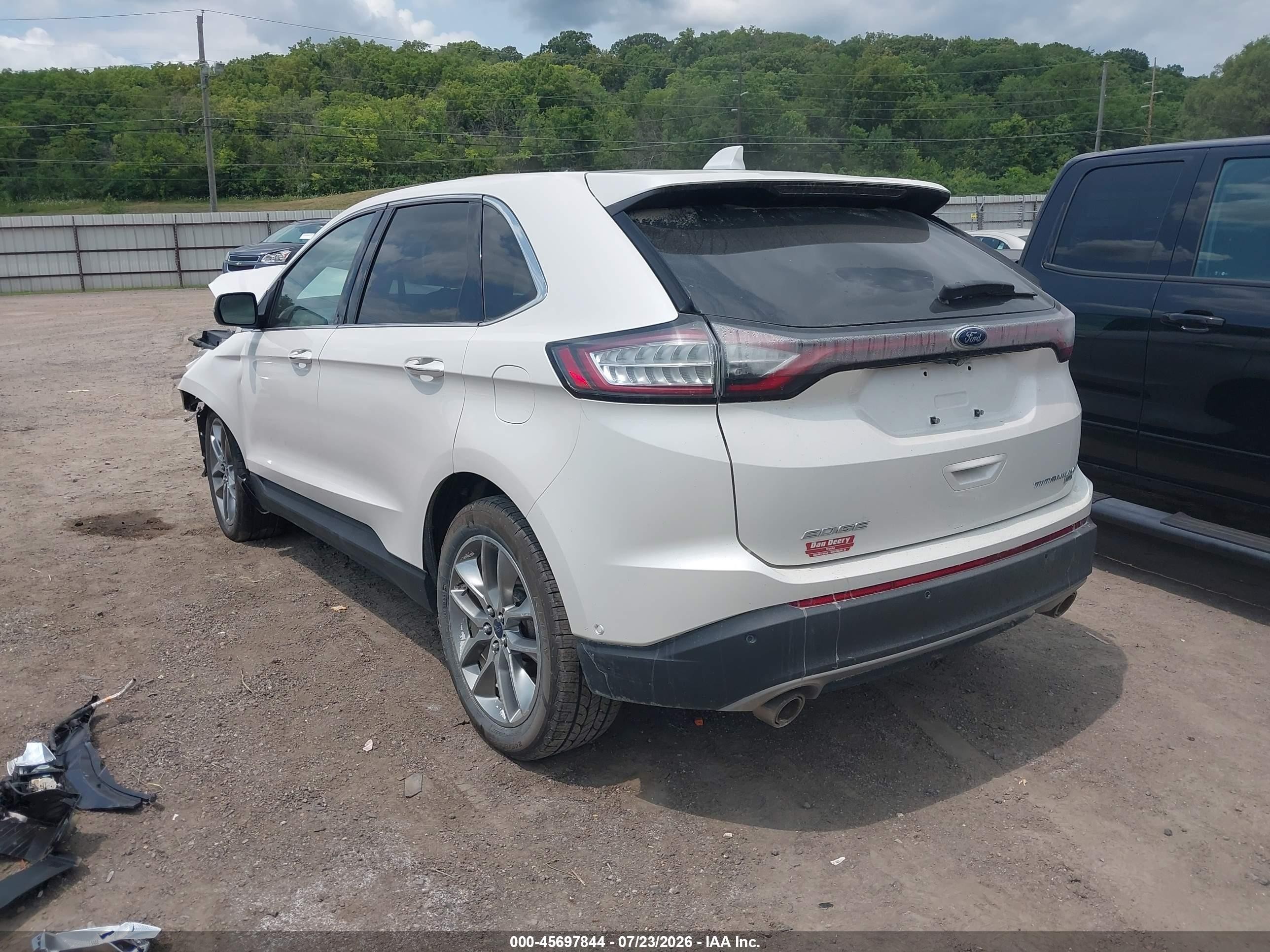 2015 Ford Edge Titanium White vin: 2FMPK4K85FBB40762