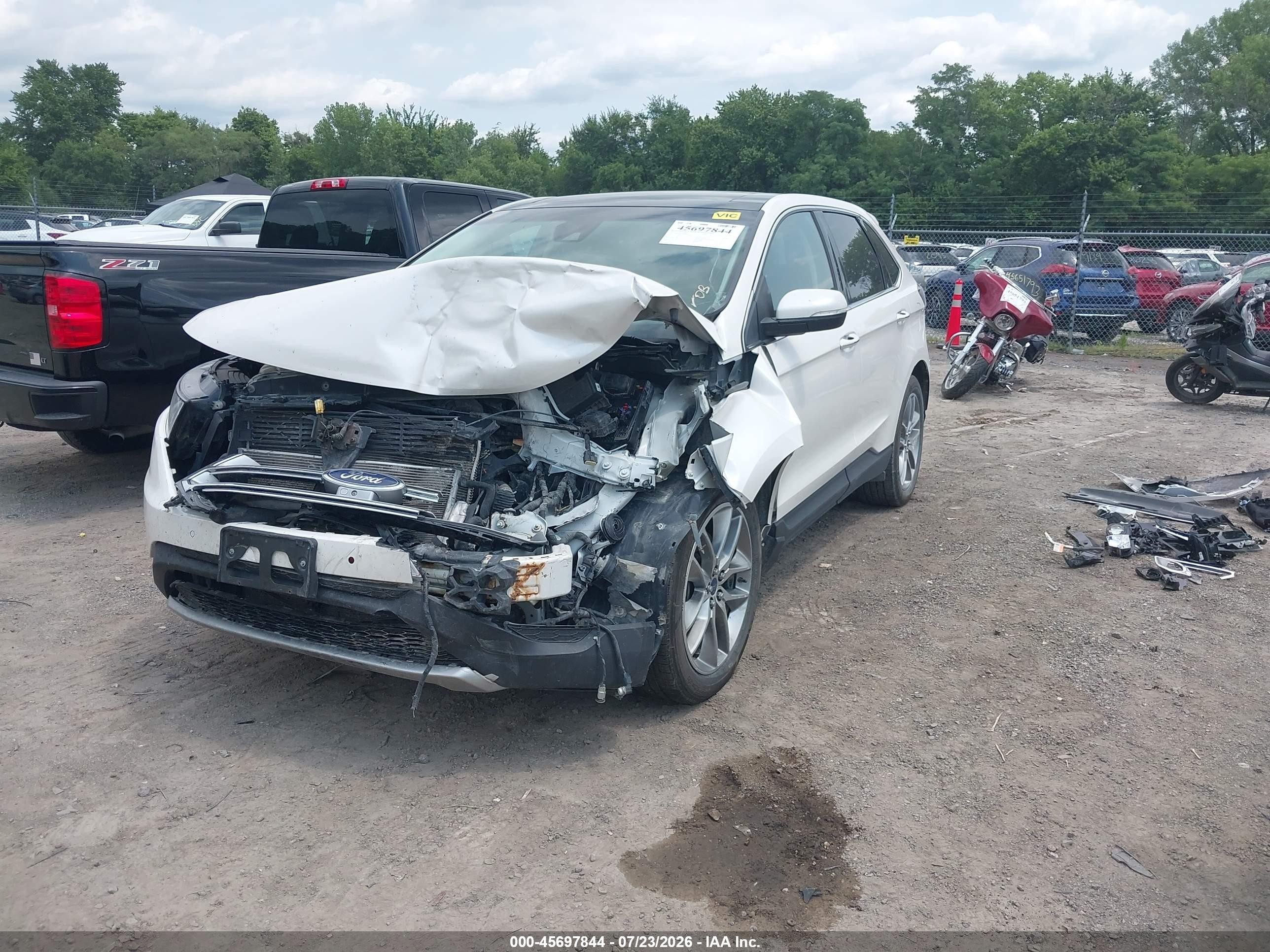2015 Ford Edge Titanium White vin: 2FMPK4K85FBB40762