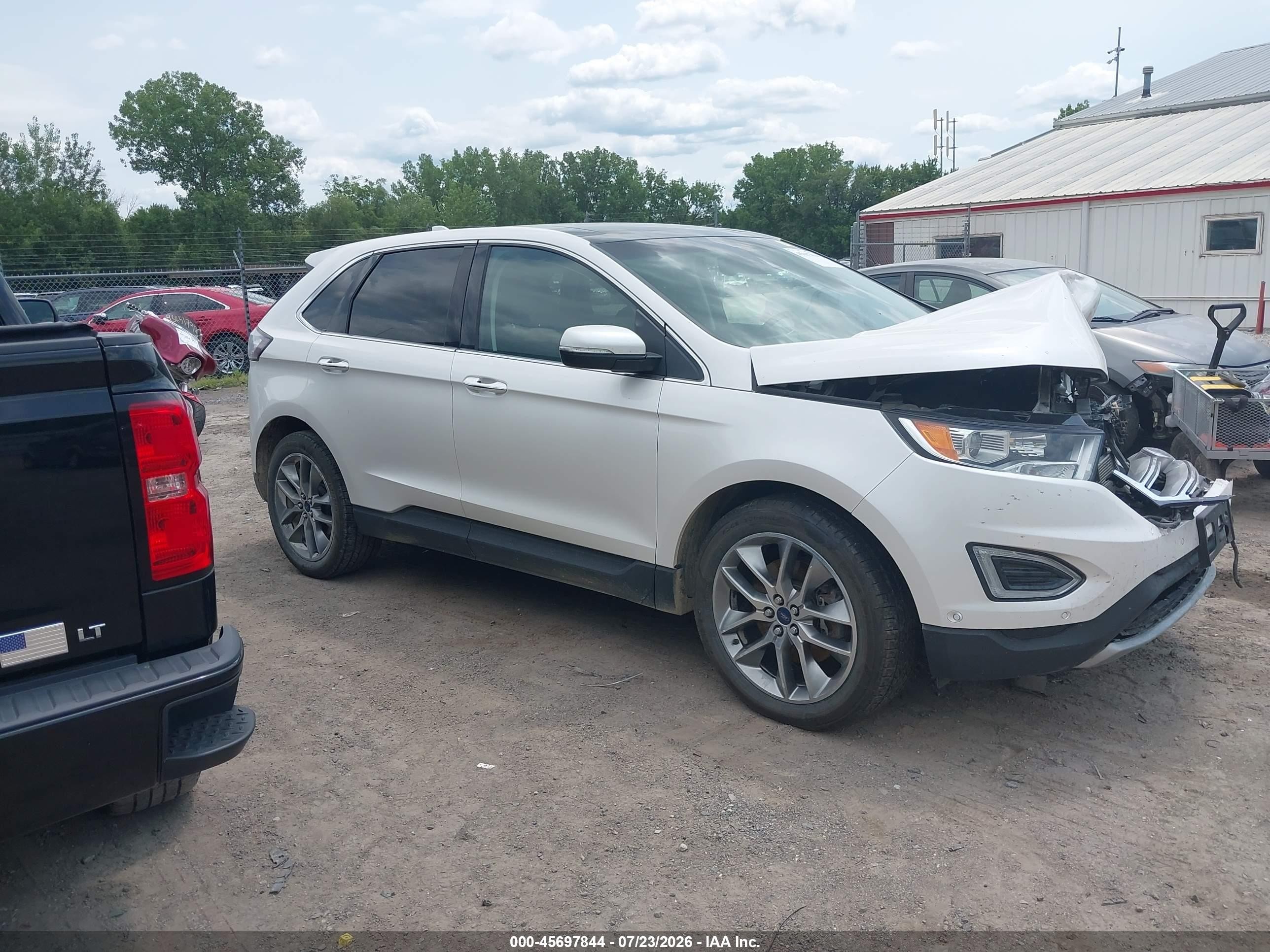 2015 Ford Edge Titanium White vin: 2FMPK4K85FBB40762