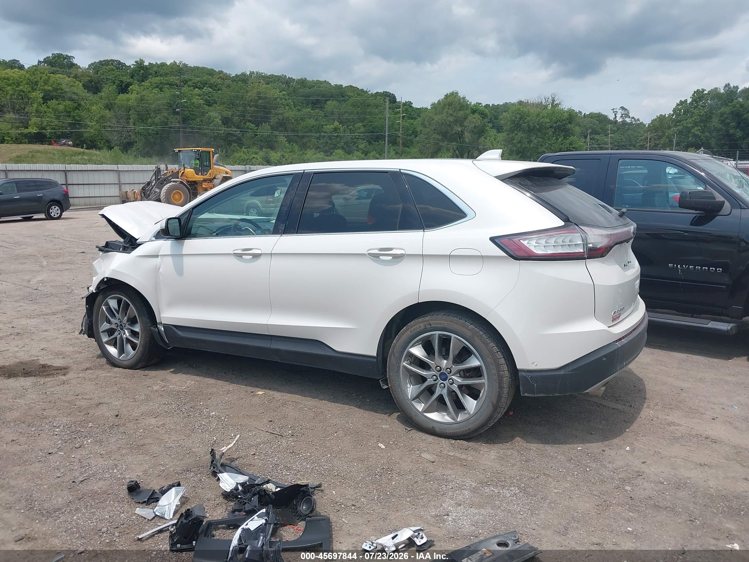 2015 Ford Edge Titanium White vin: 2FMPK4K85FBB40762