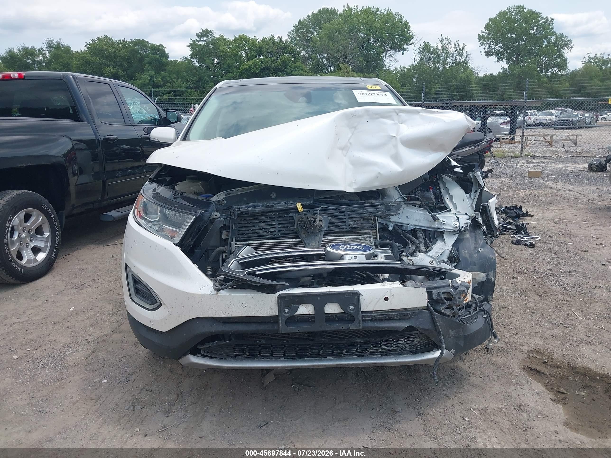 2015 Ford Edge Titanium White vin: 2FMPK4K85FBB40762