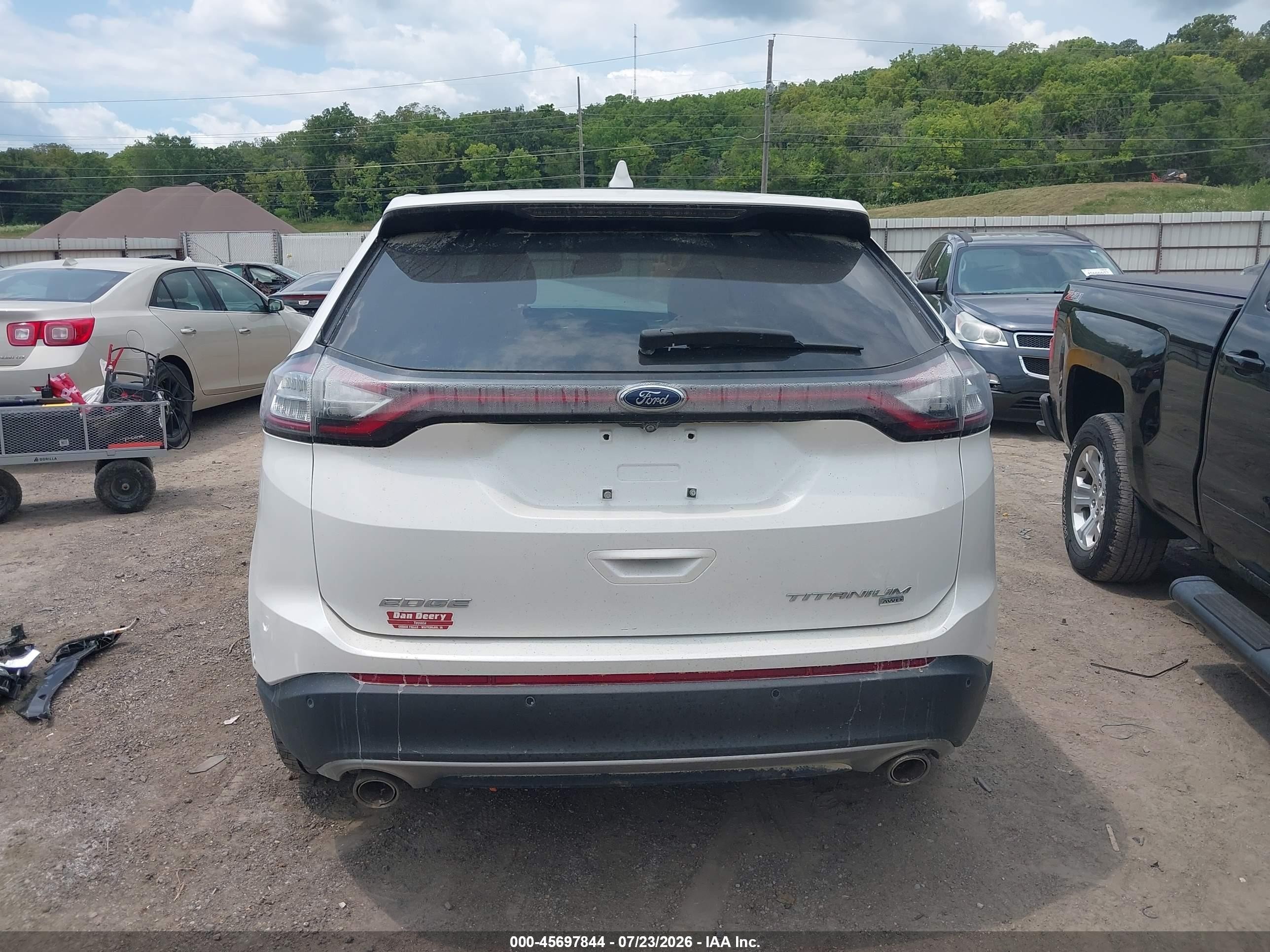 2015 Ford Edge Titanium White vin: 2FMPK4K85FBB40762