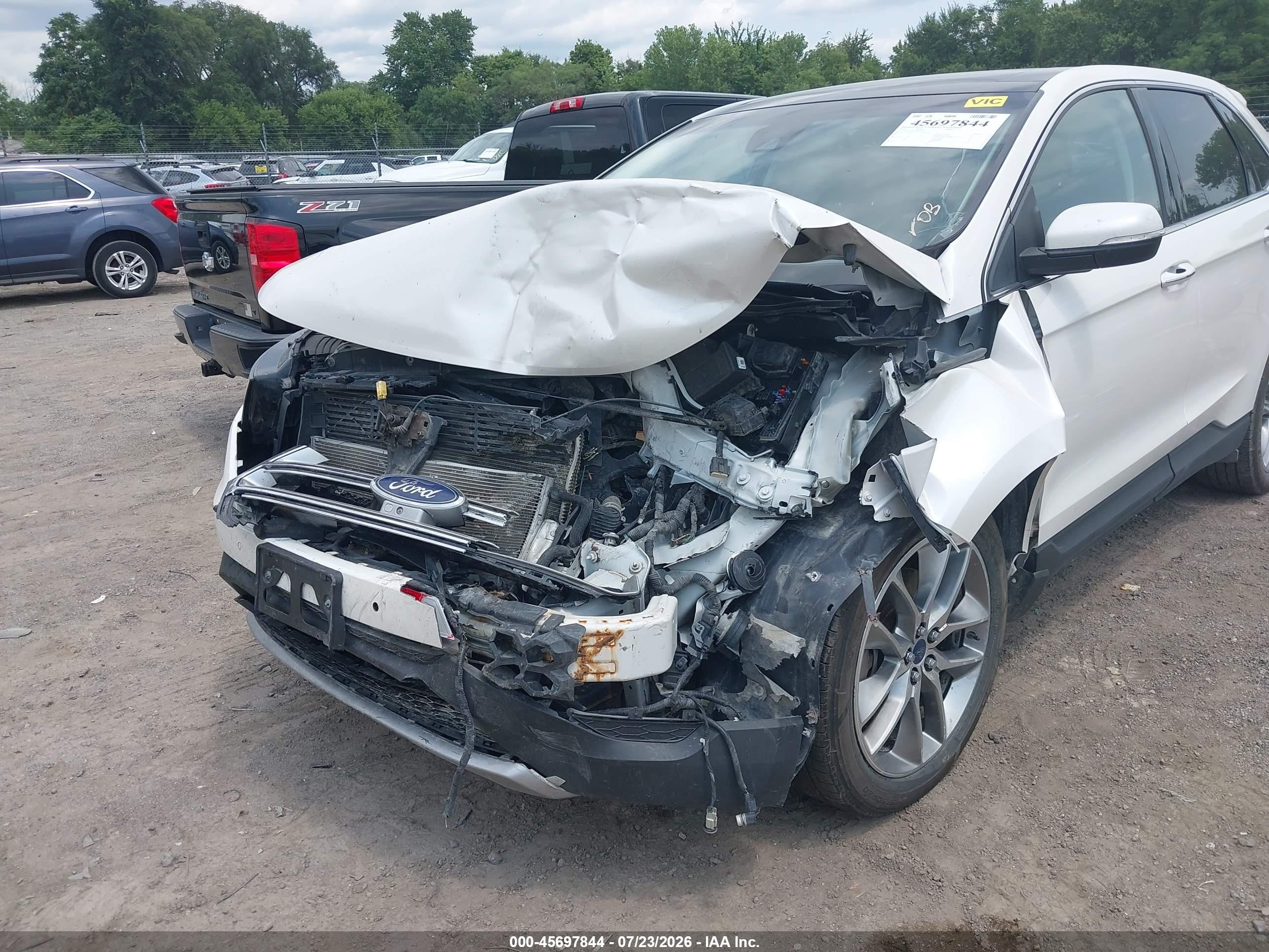 2015 Ford Edge Titanium White vin: 2FMPK4K85FBB40762