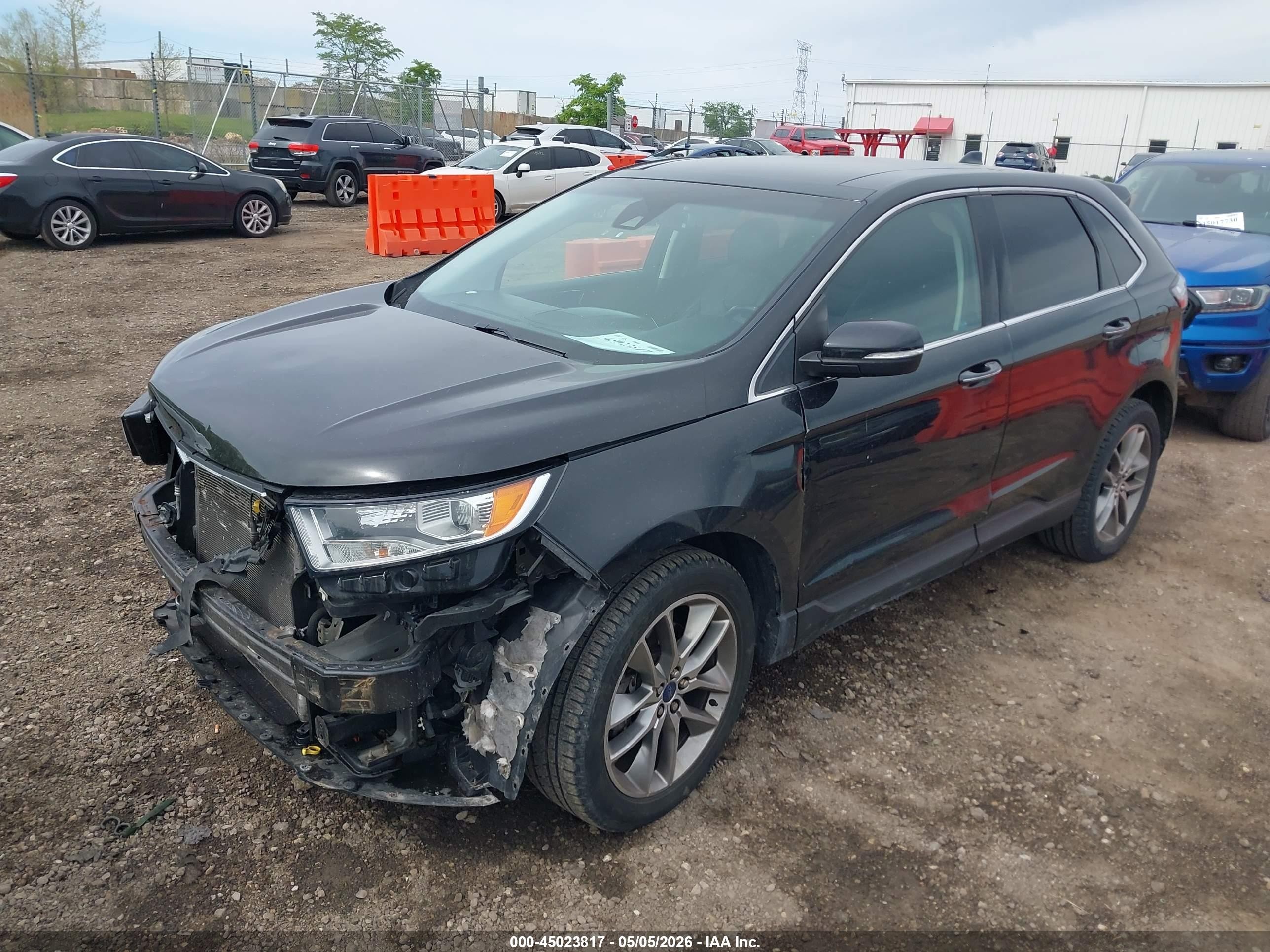 2015 Ford Edge Titanium Черный vin: 2FMPK4K85FBB57061