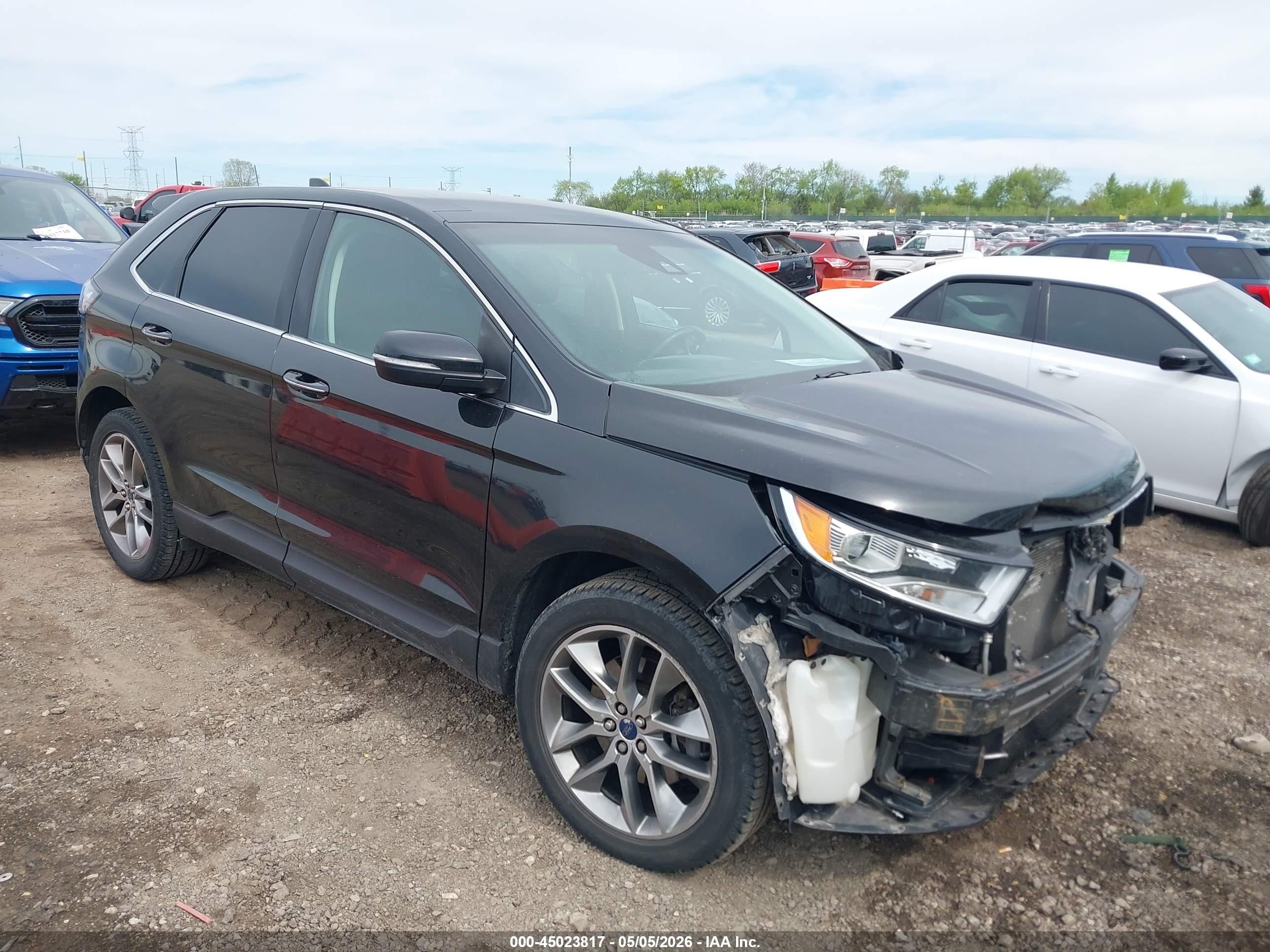 2015 Ford Edge Titanium Черный vin: 2FMPK4K85FBB57061