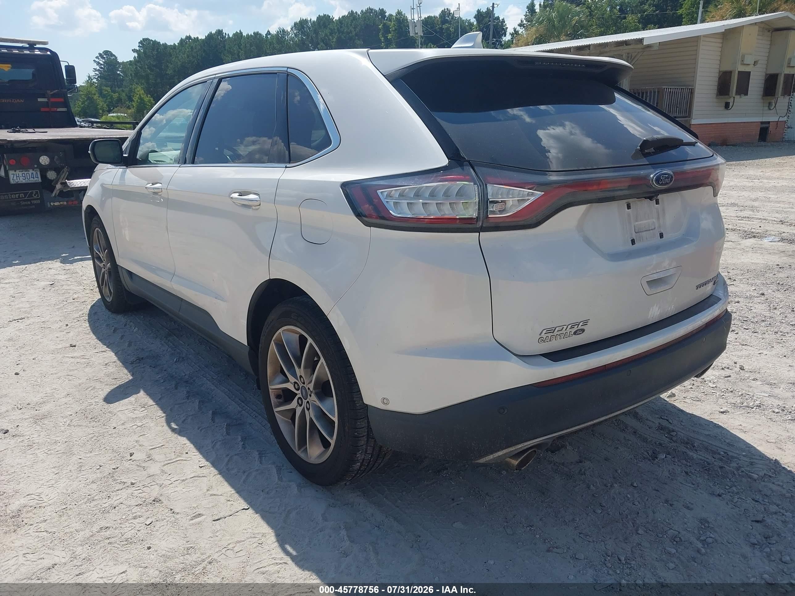 2015 Ford Edge Titanium White vin: 2FMPK4K86FBB51608