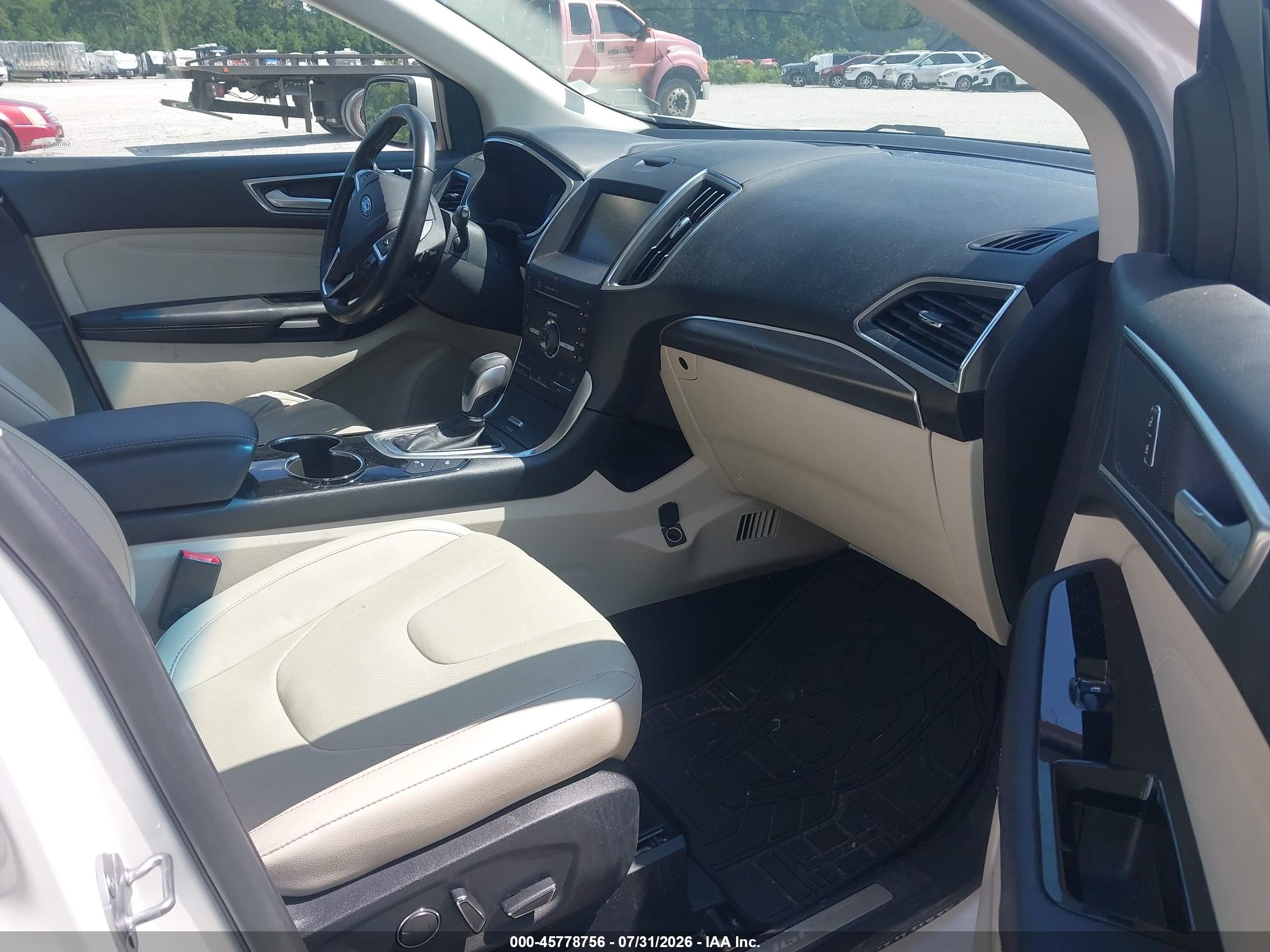 2015 Ford Edge Titanium White vin: 2FMPK4K86FBB51608