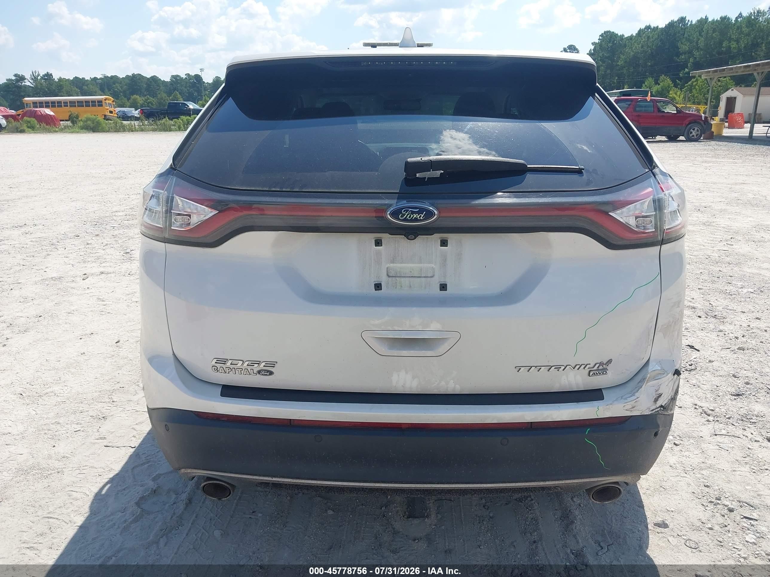 2015 Ford Edge Titanium White vin: 2FMPK4K86FBB51608