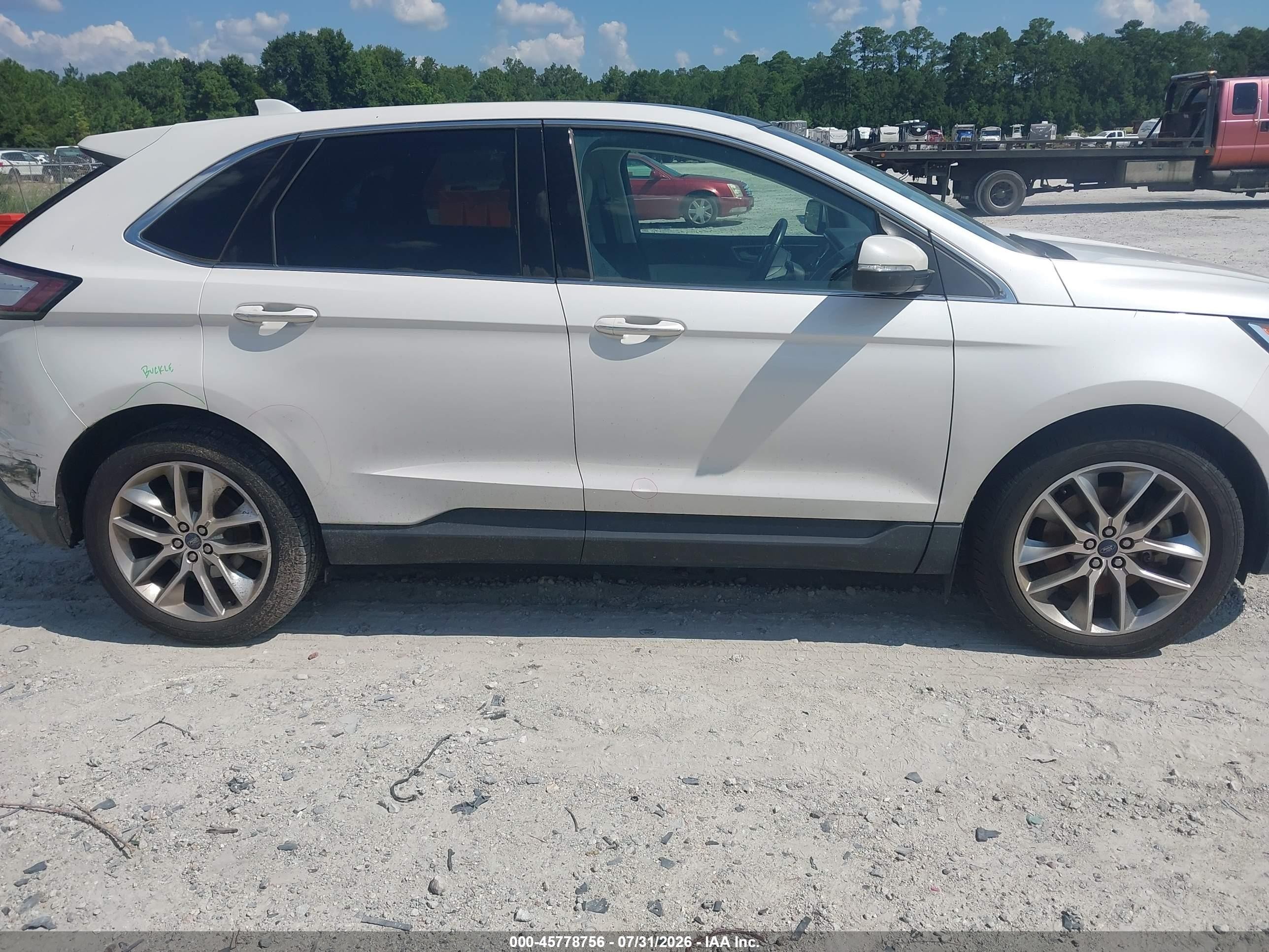 2015 Ford Edge Titanium White vin: 2FMPK4K86FBB51608