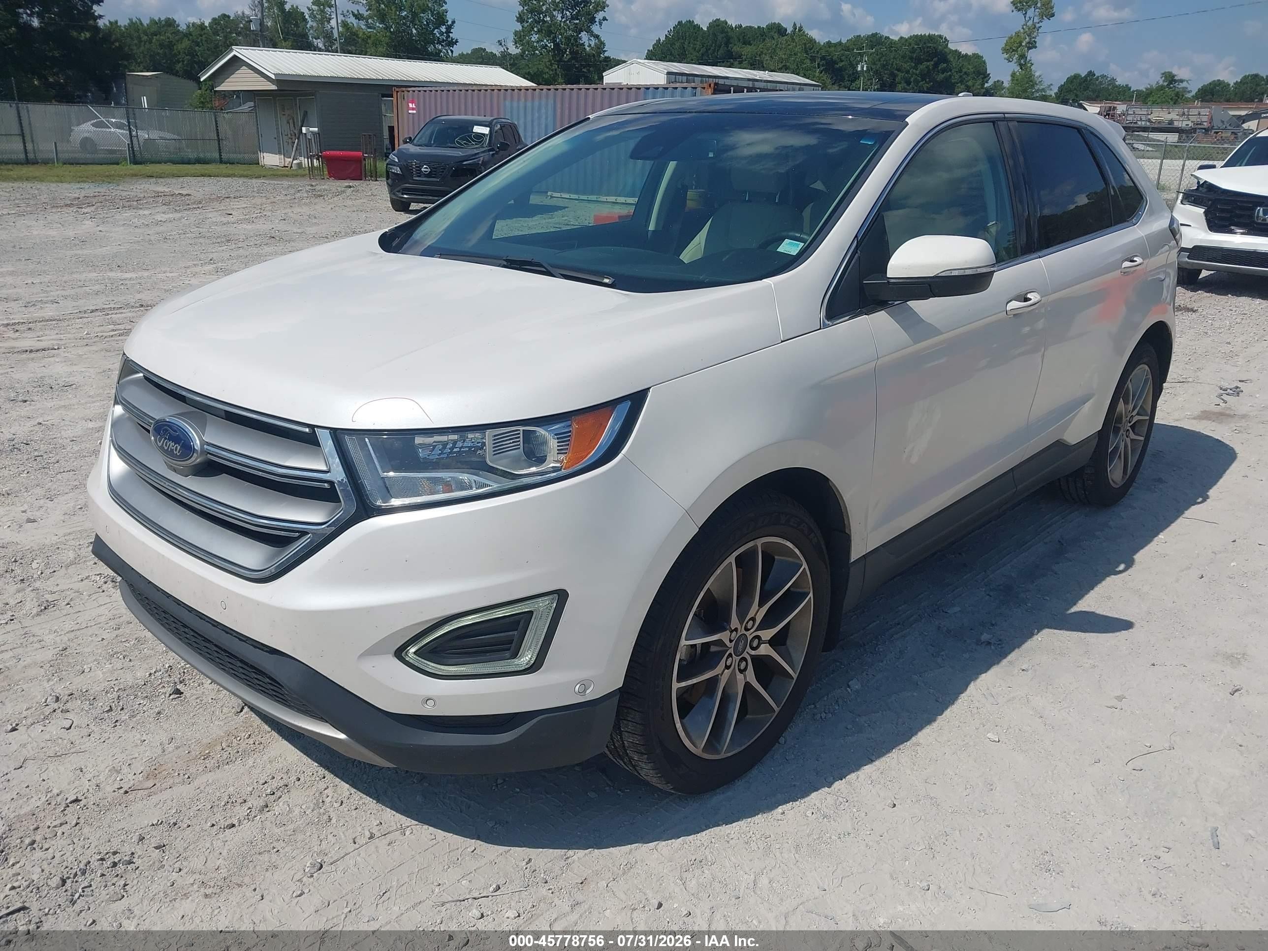 2015 Ford Edge Titanium White vin: 2FMPK4K86FBB51608