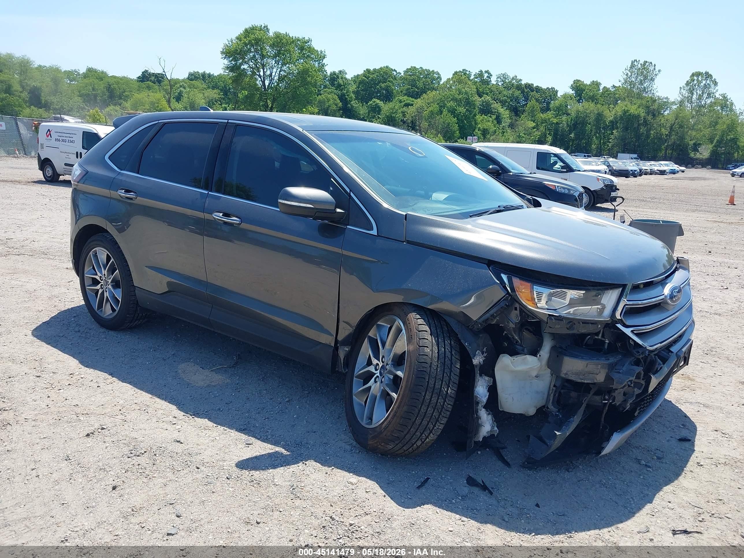 2015 Ford Edge Titanium Gray vin: 2FMPK4K86FBB70207