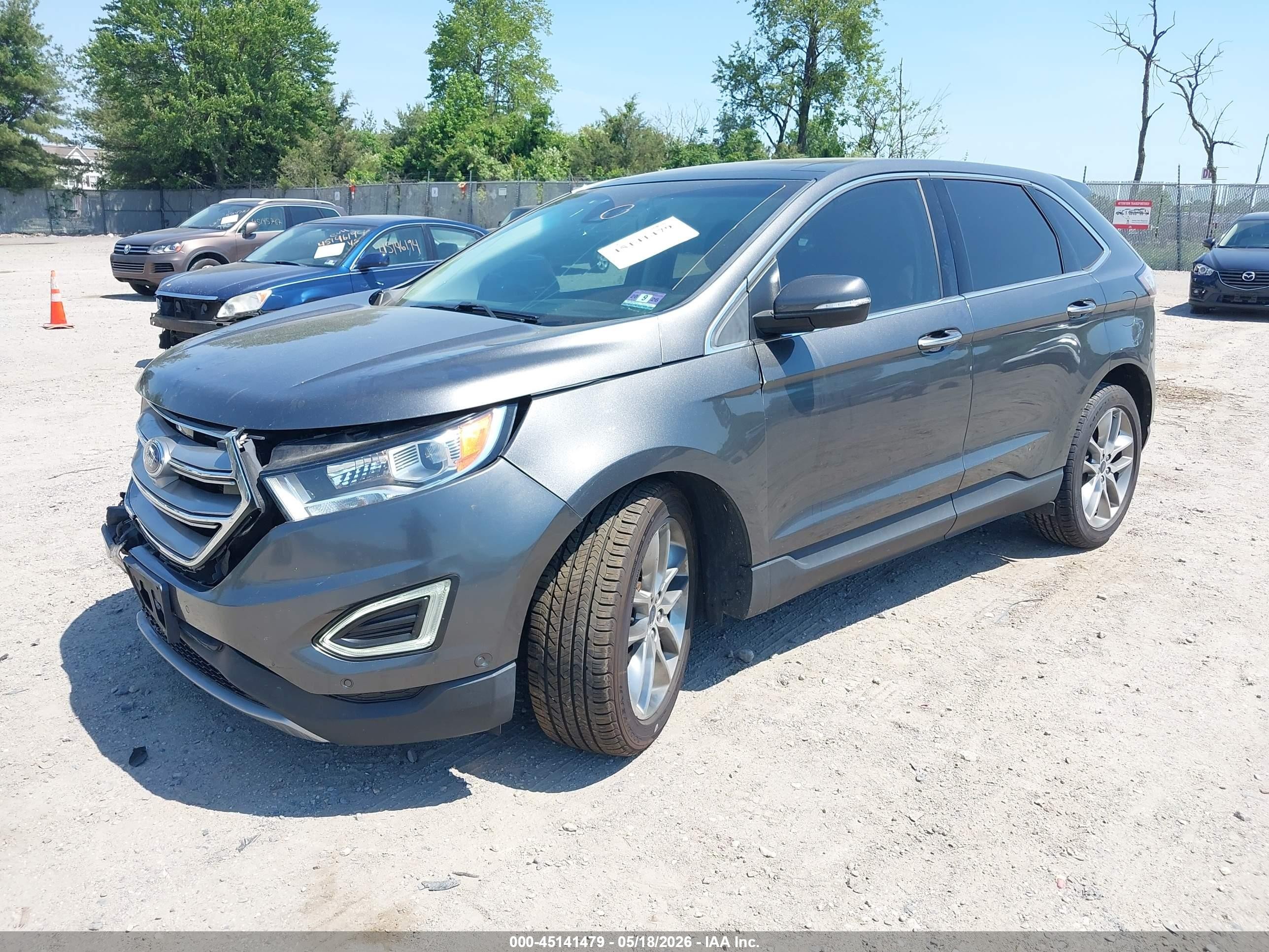 2015 Ford Edge Titanium Gray vin: 2FMPK4K86FBB70207