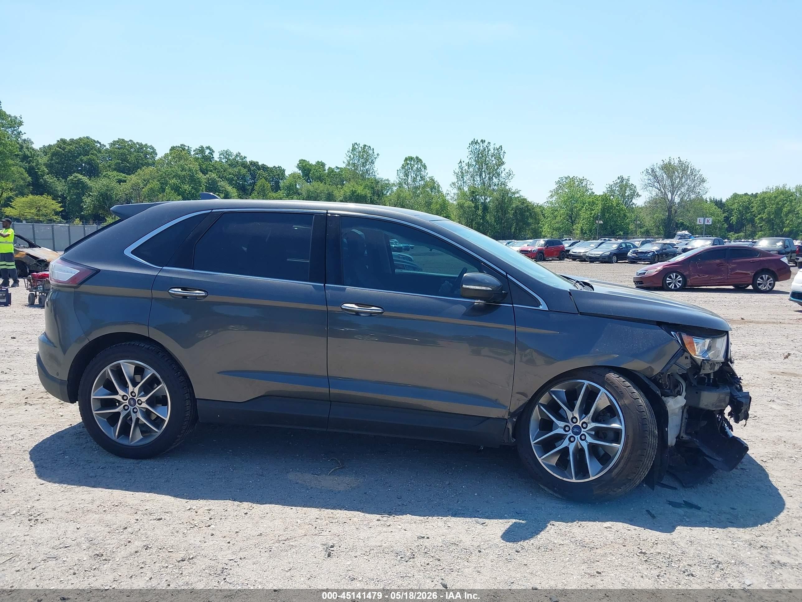 2015 Ford Edge Titanium Gray vin: 2FMPK4K86FBB70207