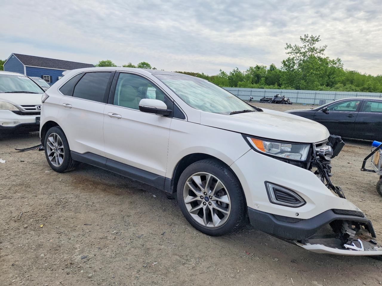 2018 Ford Edge Titanium White vin: 2FMPK4K87JBC17835