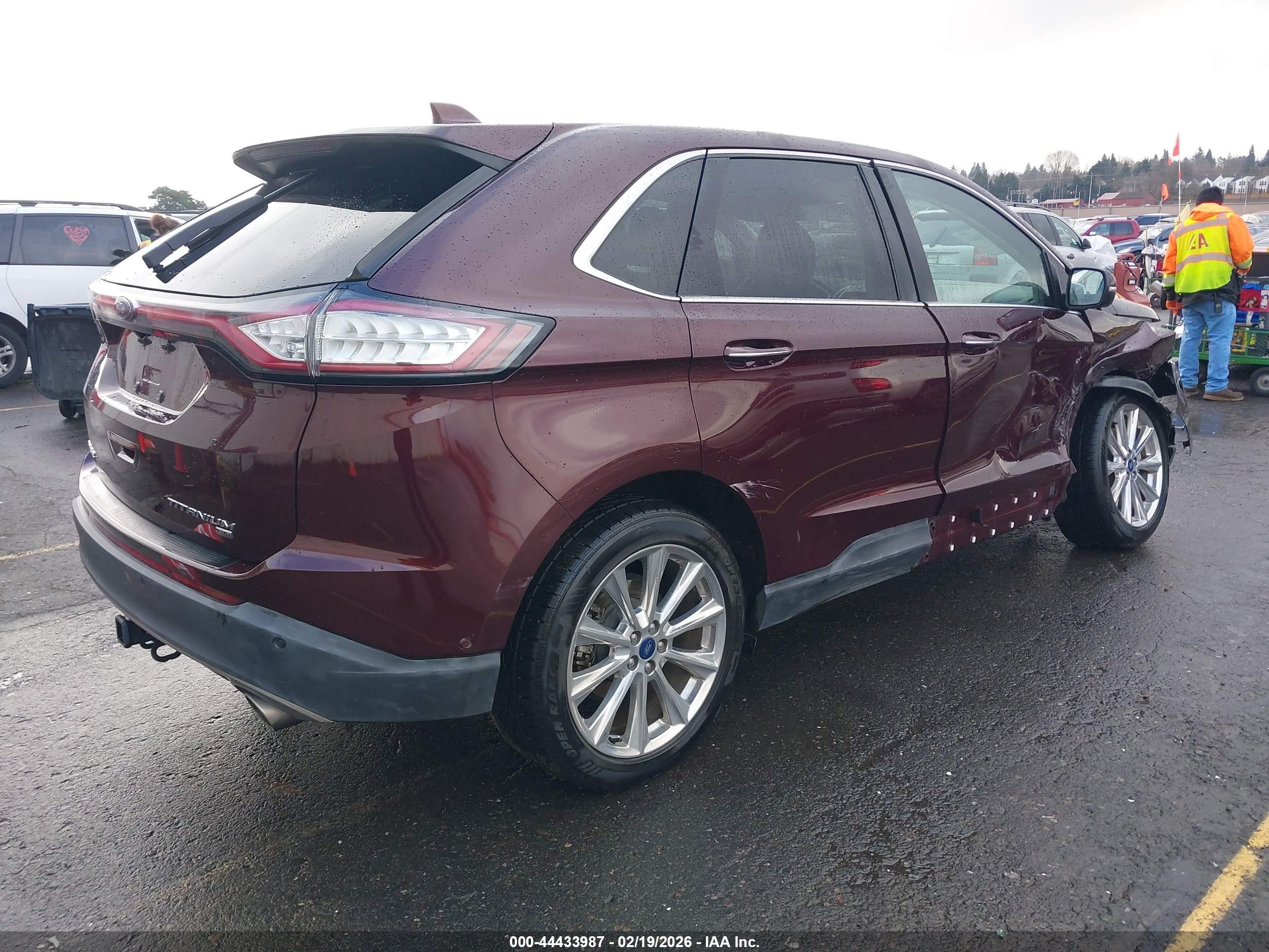 2018 Ford Edge Titanium Burgundy vin: 2FMPK4K87JBC47787
