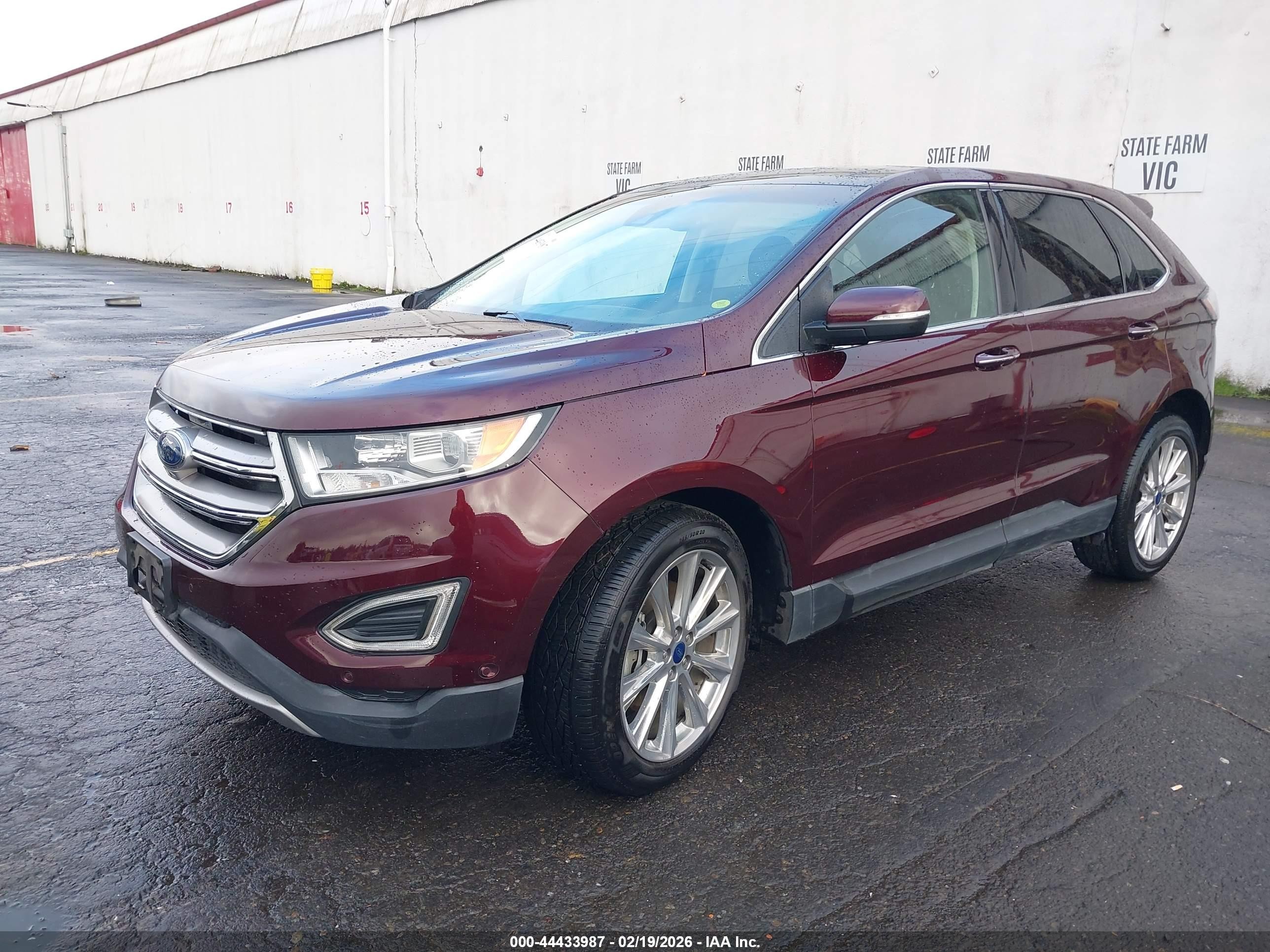 2018 Ford Edge Titanium Burgundy vin: 2FMPK4K87JBC47787