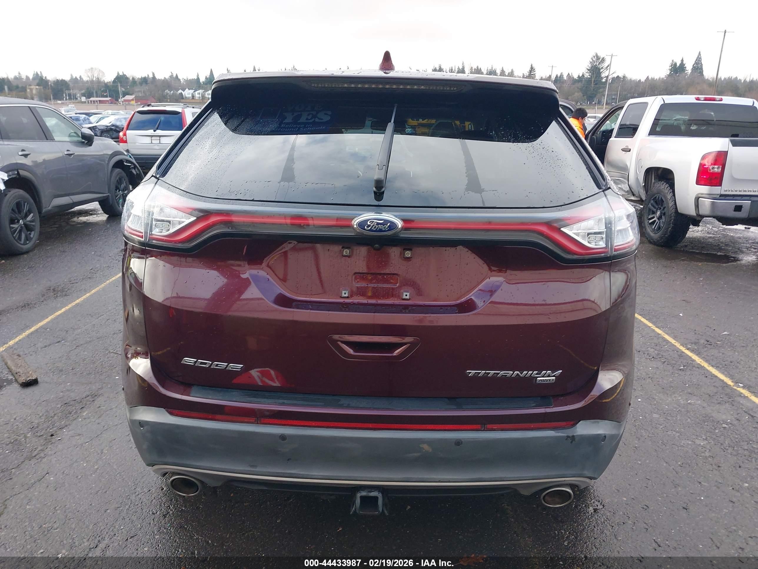 2018 Ford Edge Titanium Burgundy vin: 2FMPK4K87JBC47787