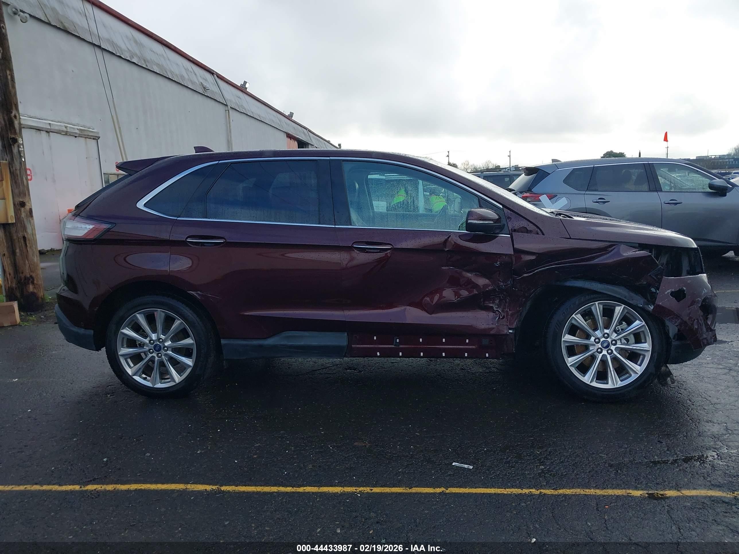 2018 Ford Edge Titanium Burgundy vin: 2FMPK4K87JBC47787