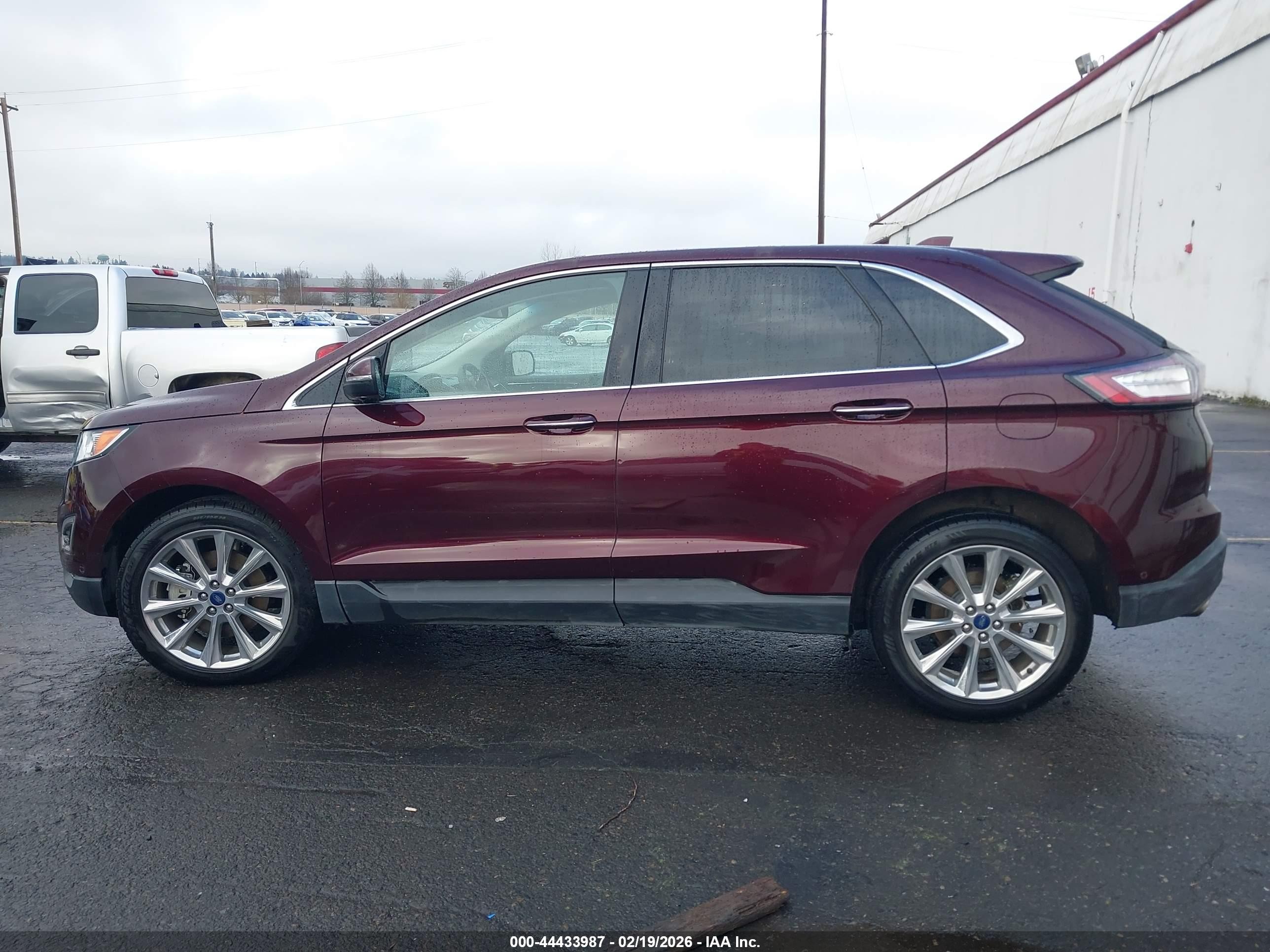 2018 Ford Edge Titanium Burgundy vin: 2FMPK4K87JBC47787