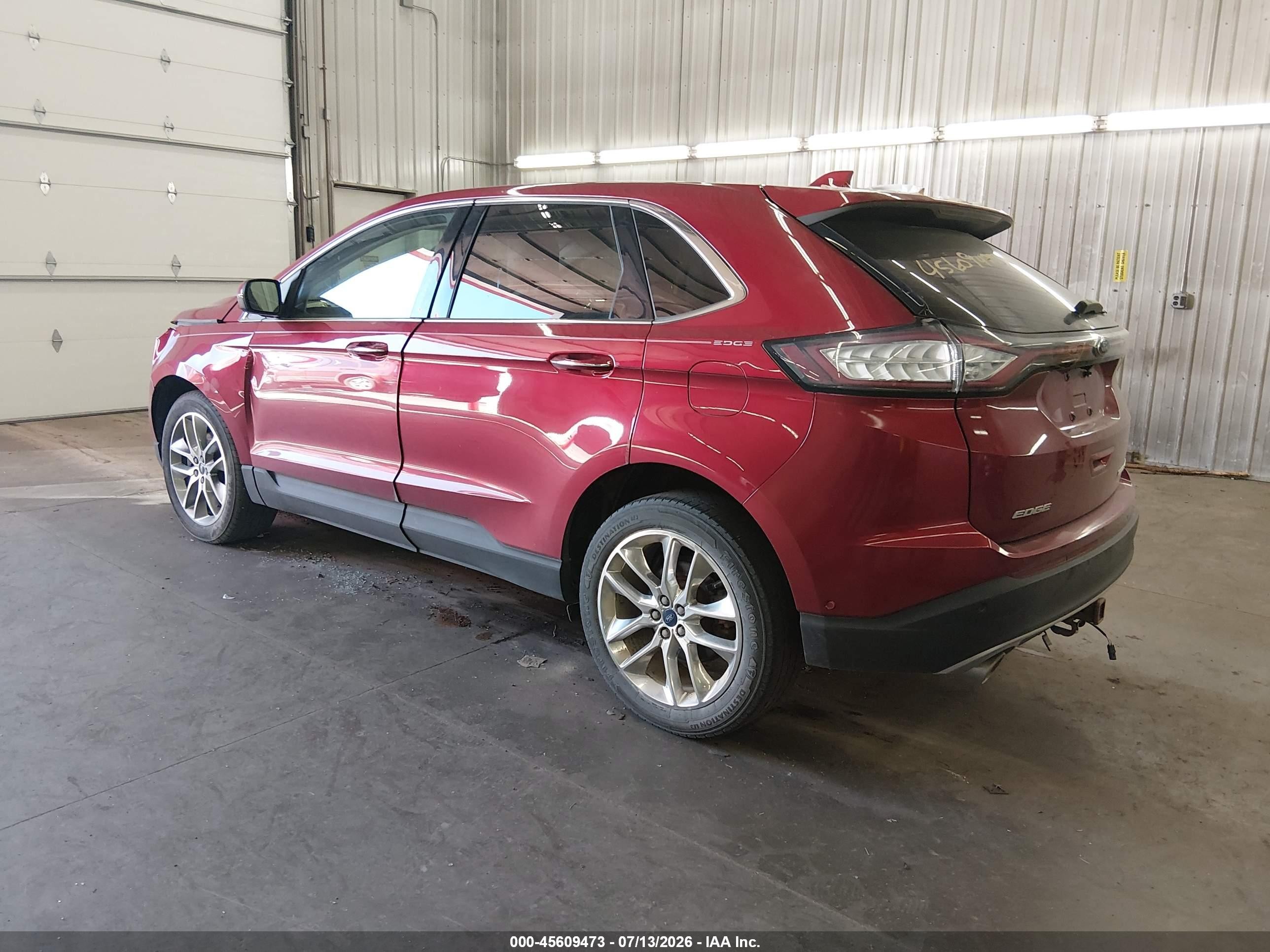 2015 Ford Edge Titanium Red vin: 2FMPK4K88FBC38653