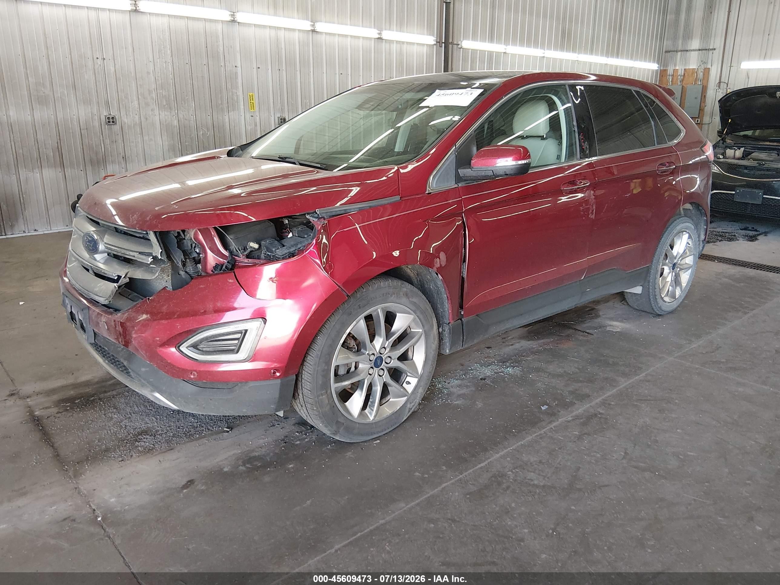 2015 Ford Edge Titanium Red vin: 2FMPK4K88FBC38653