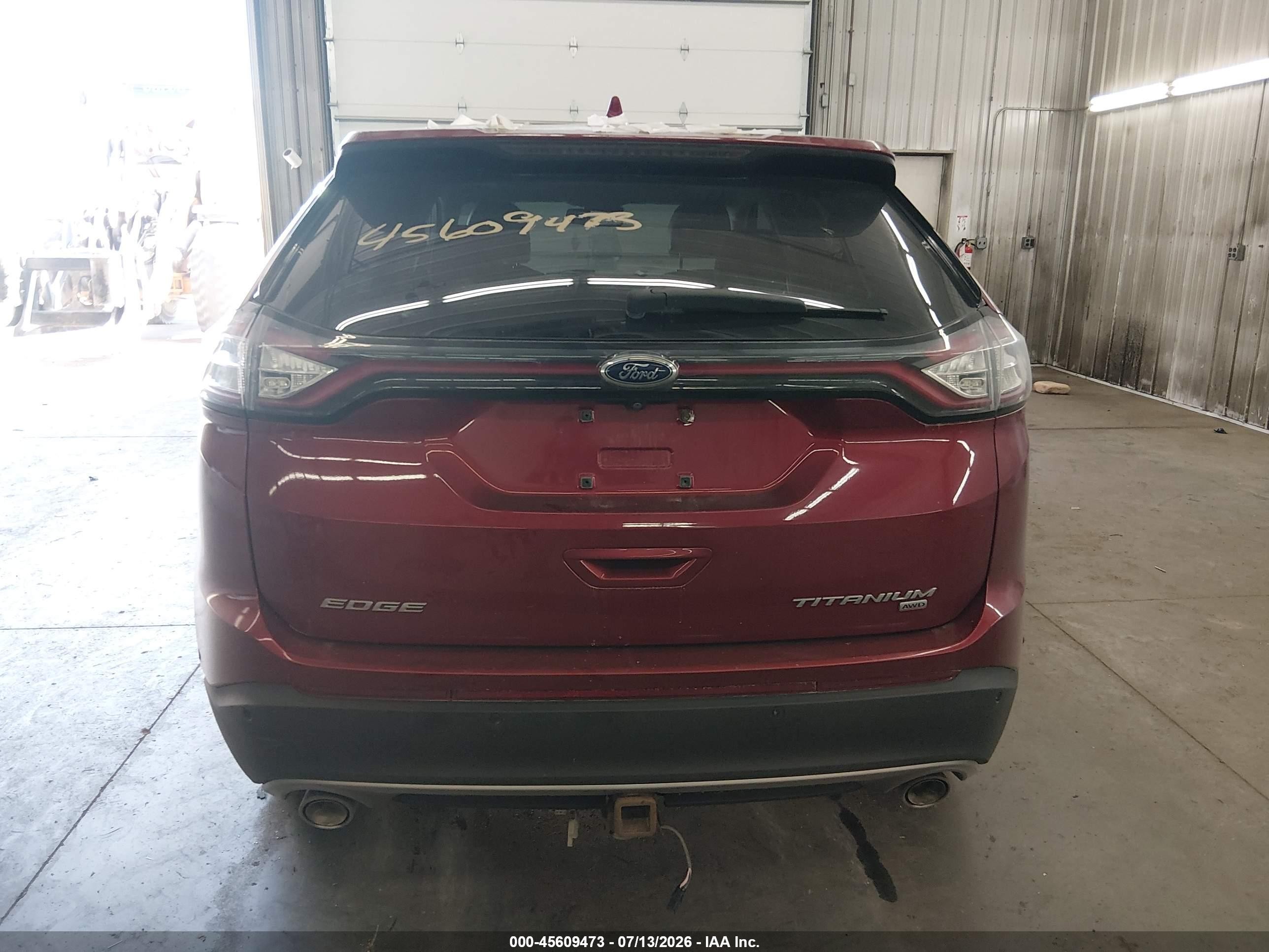 2015 Ford Edge Titanium Red vin: 2FMPK4K88FBC38653