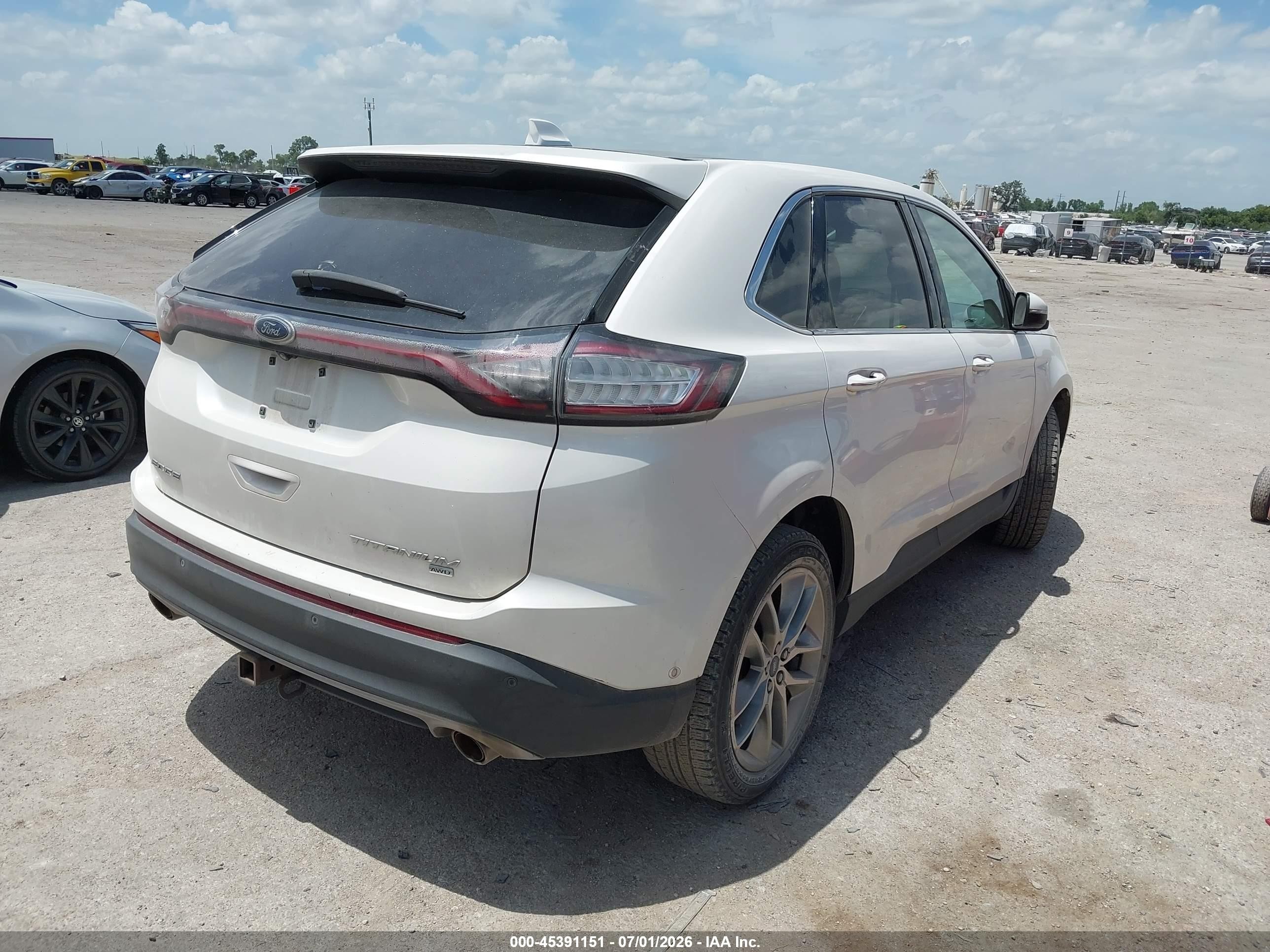 2015 Ford Edge Titanium White vin: 2FMPK4K88FBC41861
