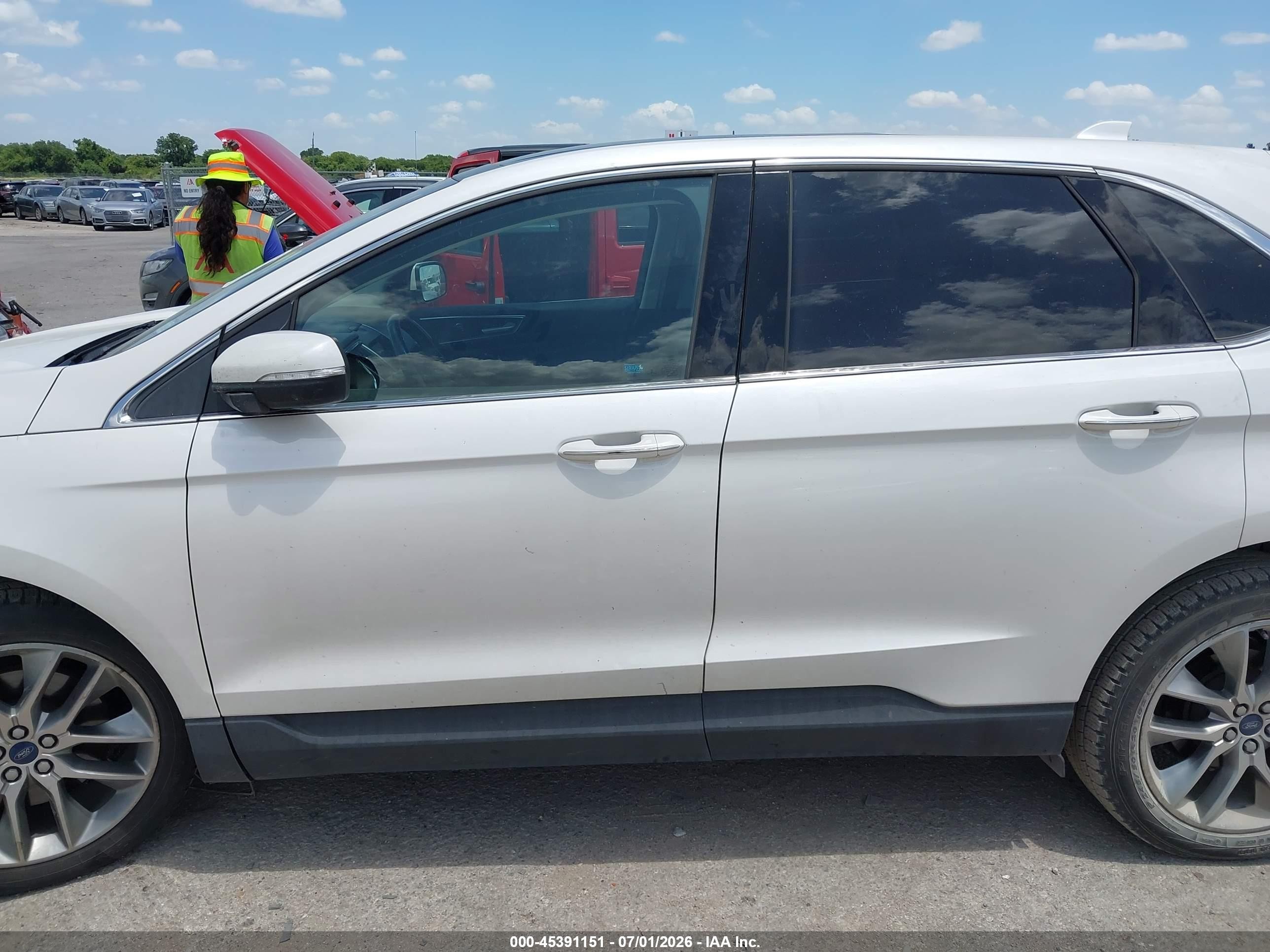 2015 Ford Edge Titanium White vin: 2FMPK4K88FBC41861