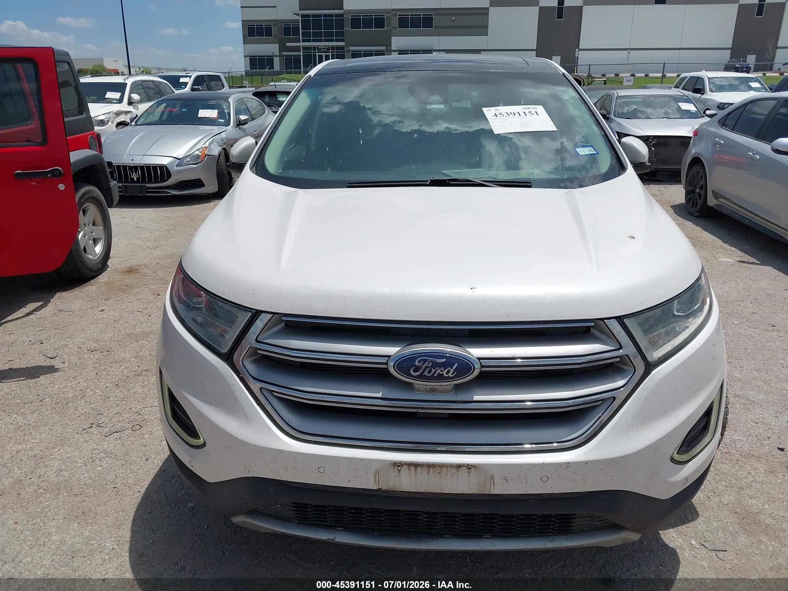 2015 Ford Edge Titanium White vin: 2FMPK4K88FBC41861