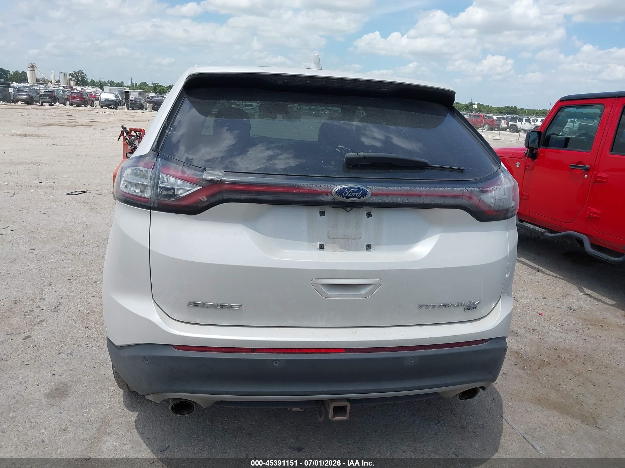 2015 Ford Edge Titanium White vin: 2FMPK4K88FBC41861