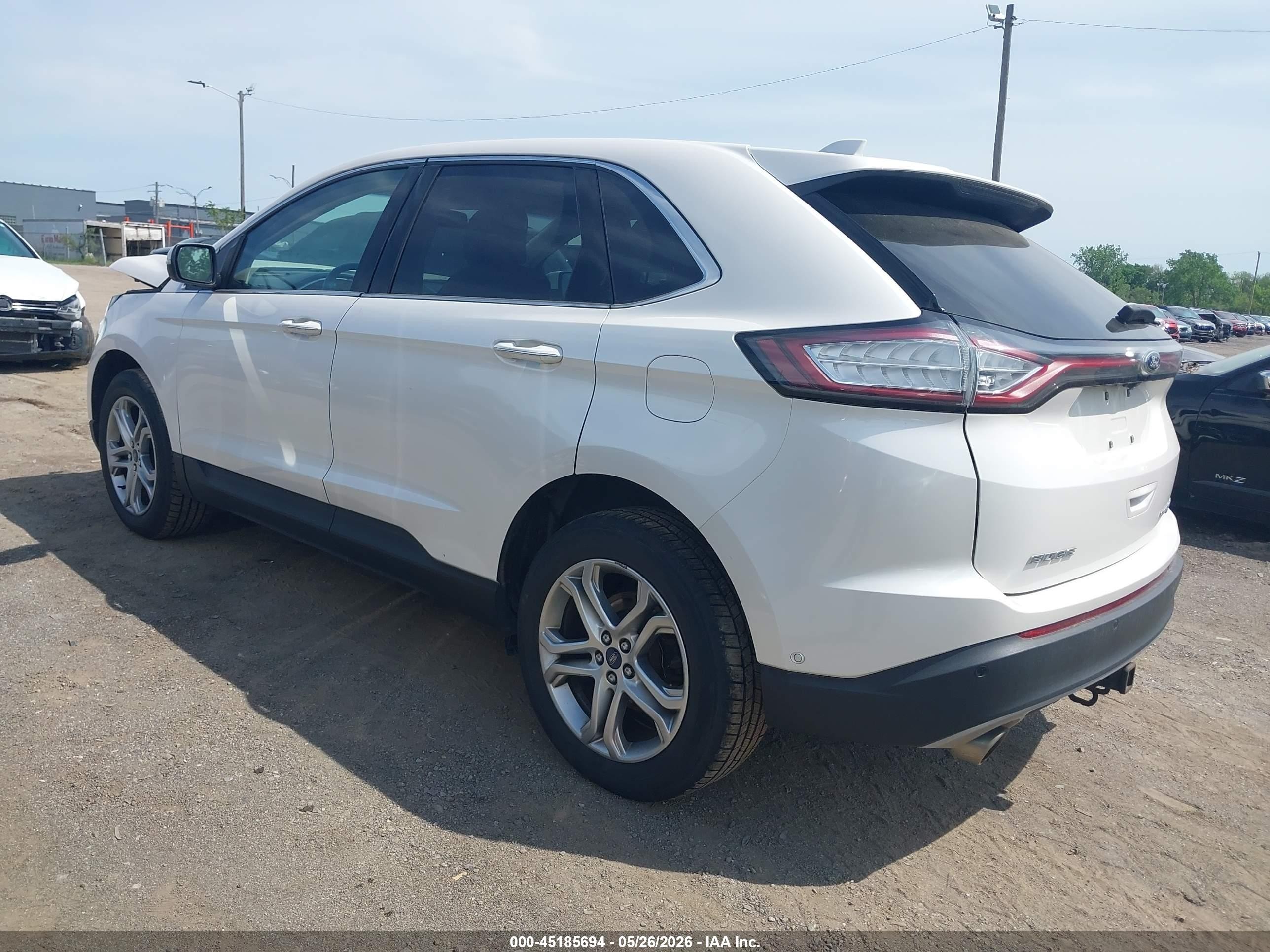 2016 Ford Edge Titanium White vin: 2FMPK4K89GBC13276
