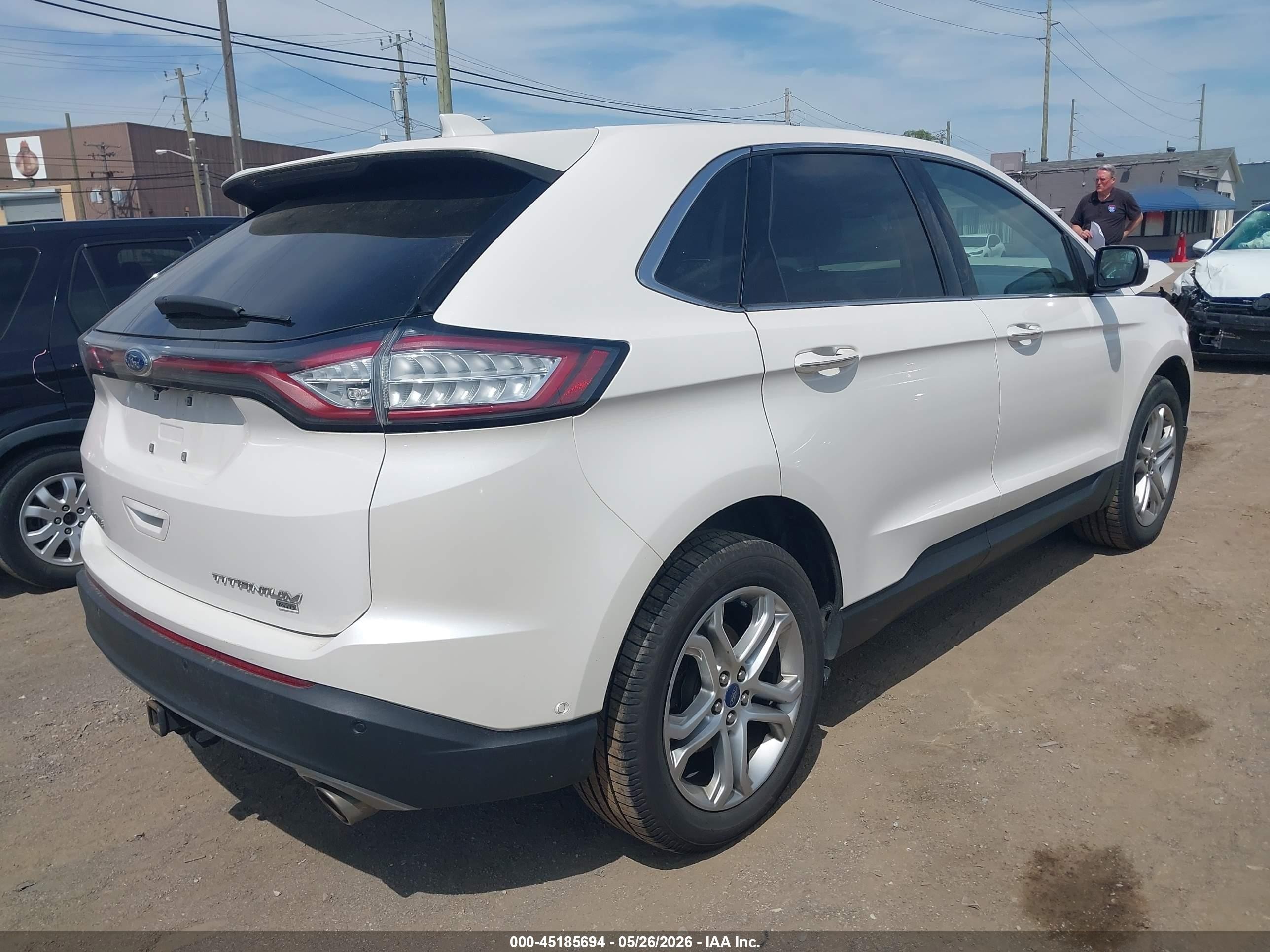 2016 Ford Edge Titanium White vin: 2FMPK4K89GBC13276