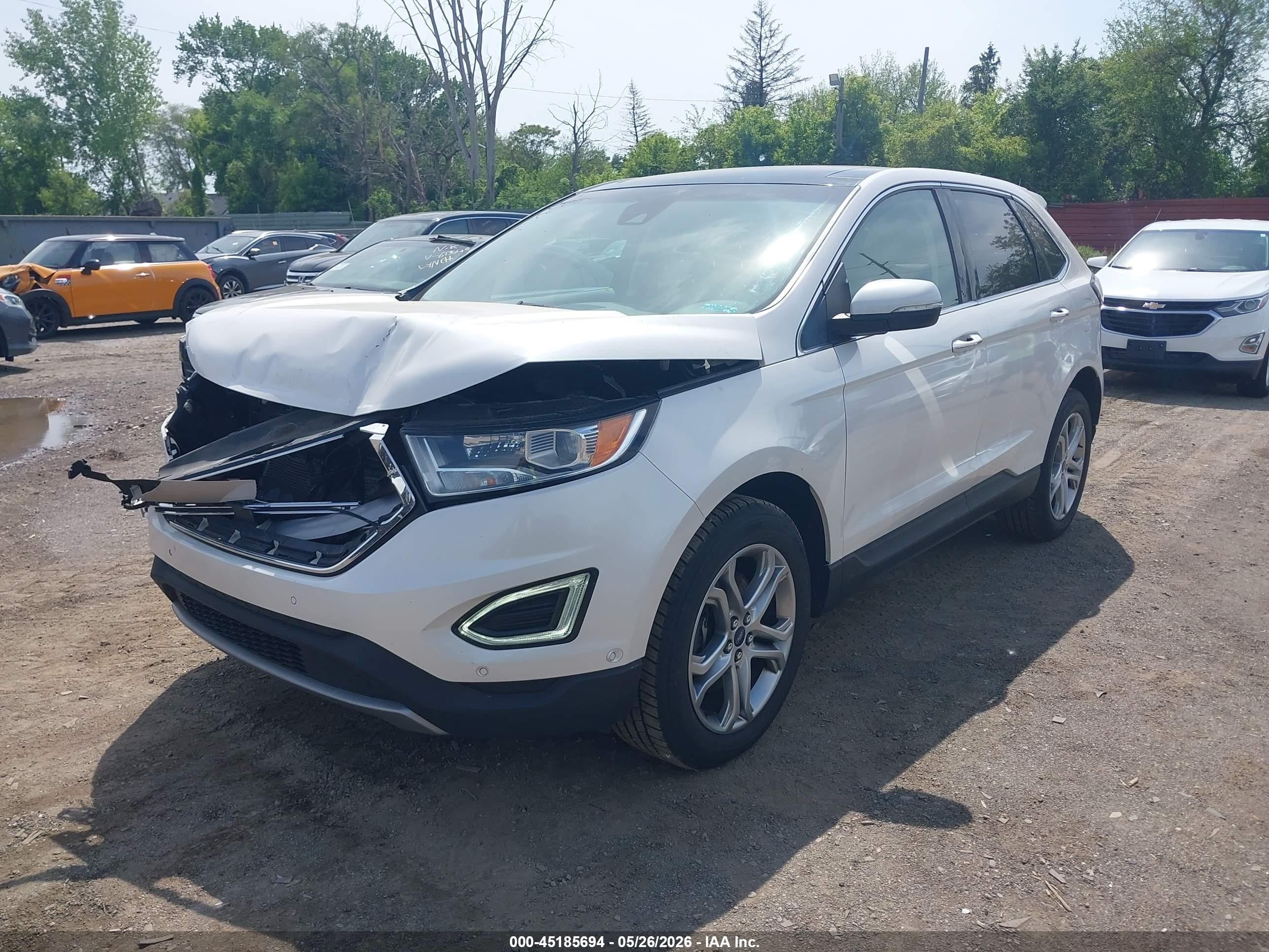 2016 Ford Edge Titanium White vin: 2FMPK4K89GBC13276