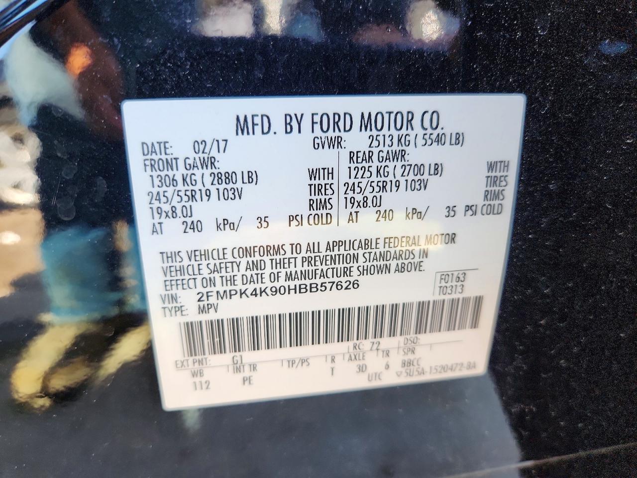 2017 Ford Edge Titanium Black vin: 2FMPK4K90HBB57626