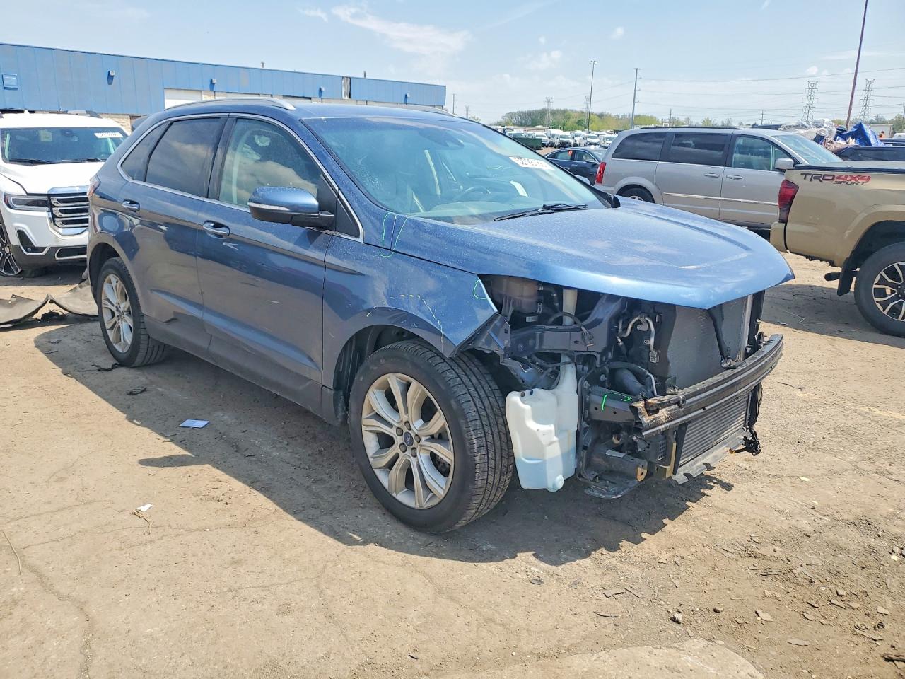 2019 Ford Edge Синий vin: 2FMPK4K90KBC10347